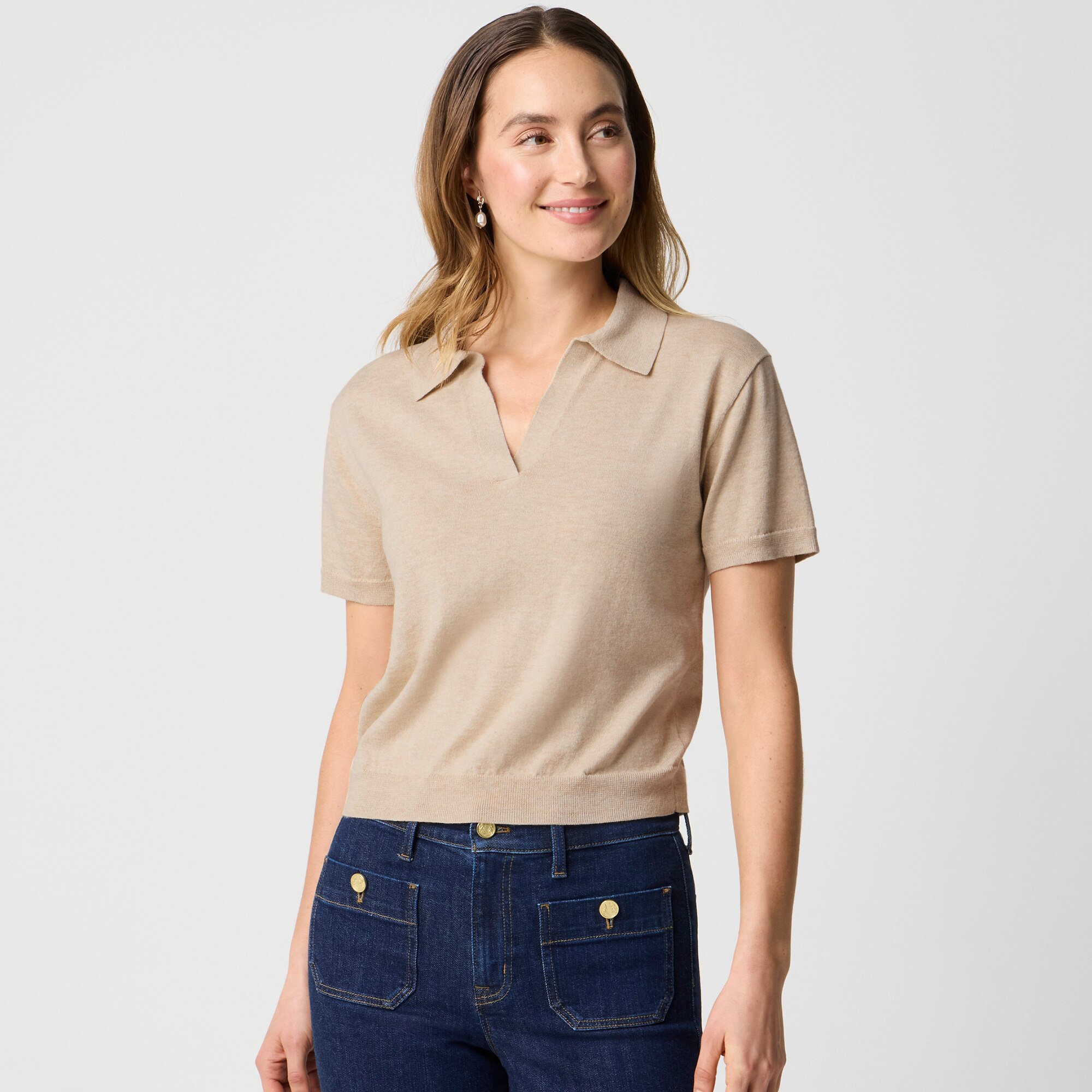 Short-sleeve sweater-polo
