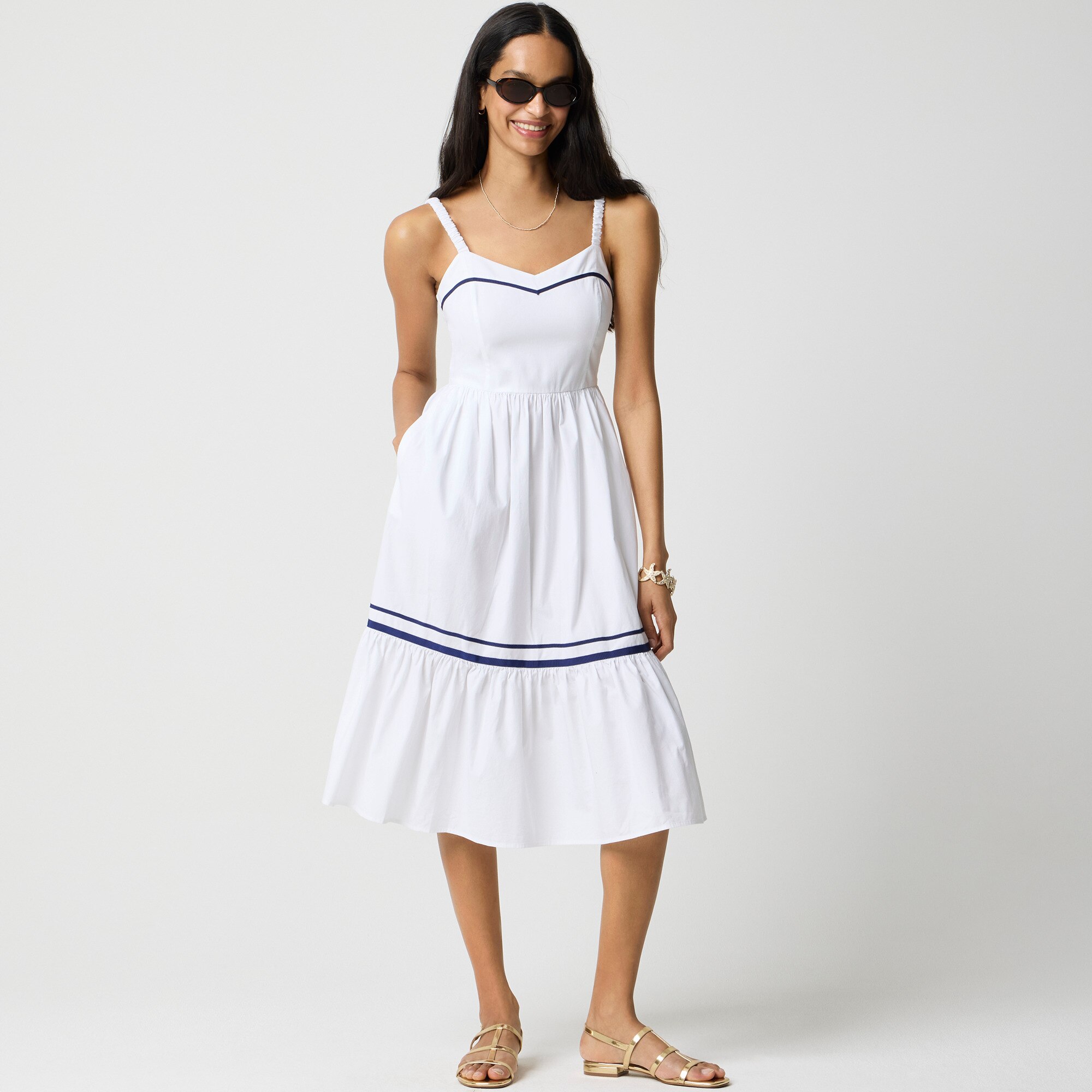 Corset midi dress with contrast trim