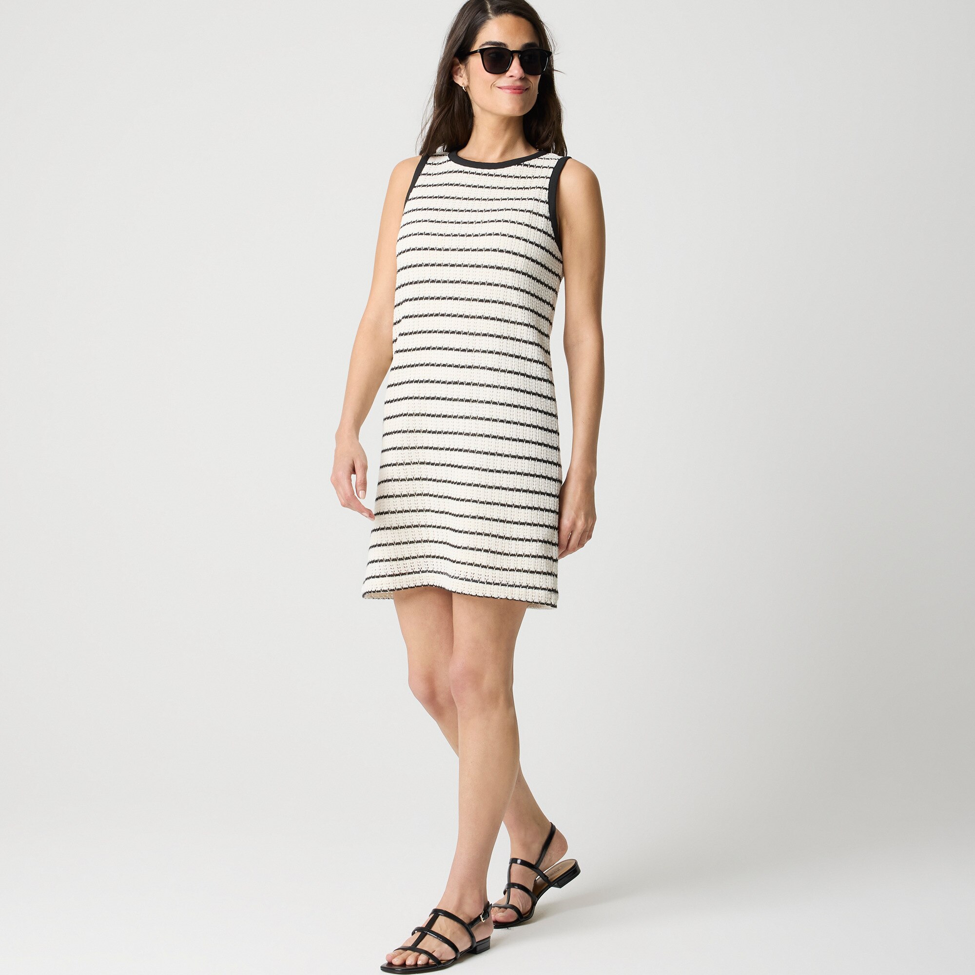 Striped crochet mini dress