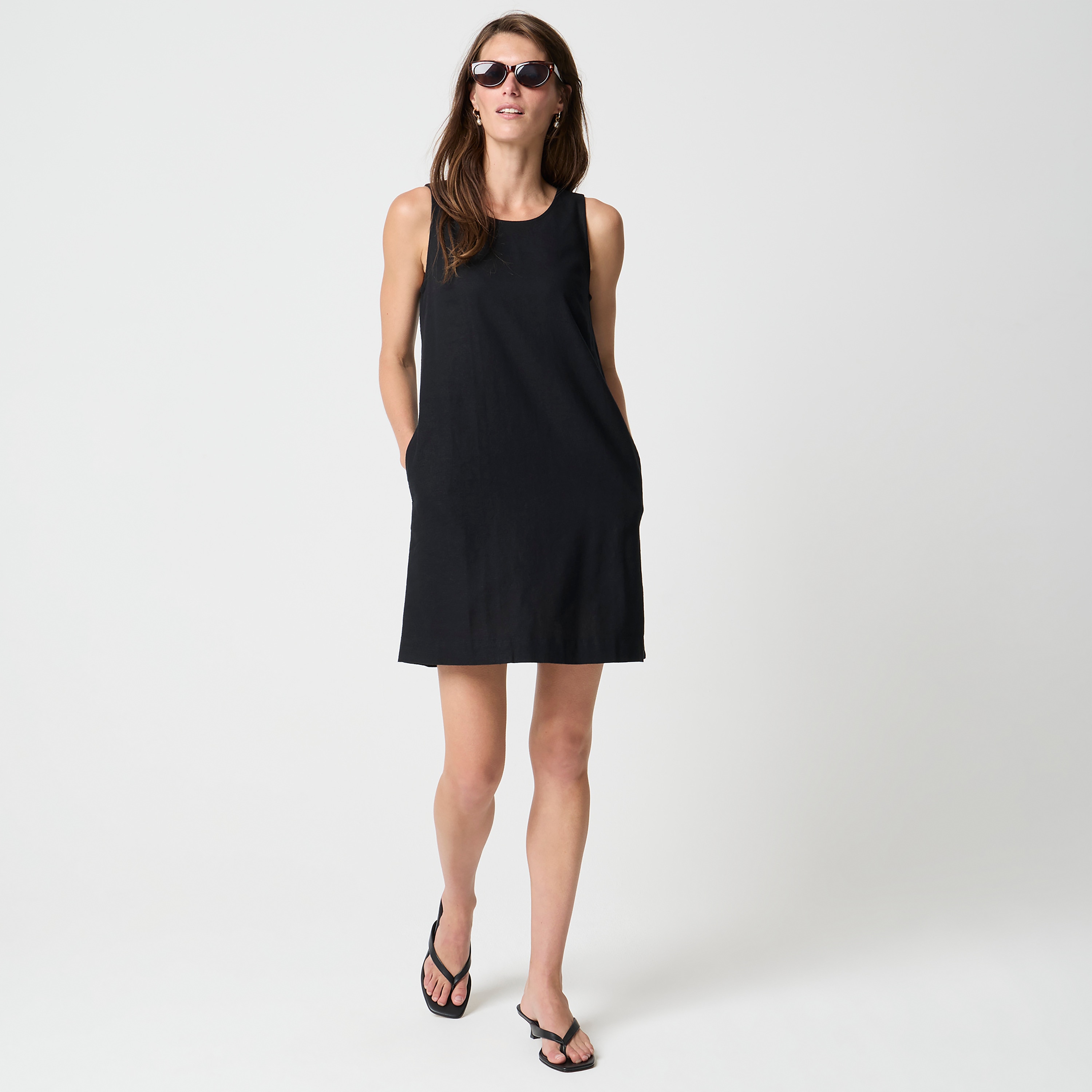Tall linen-blend sleeveless mini dress 49$