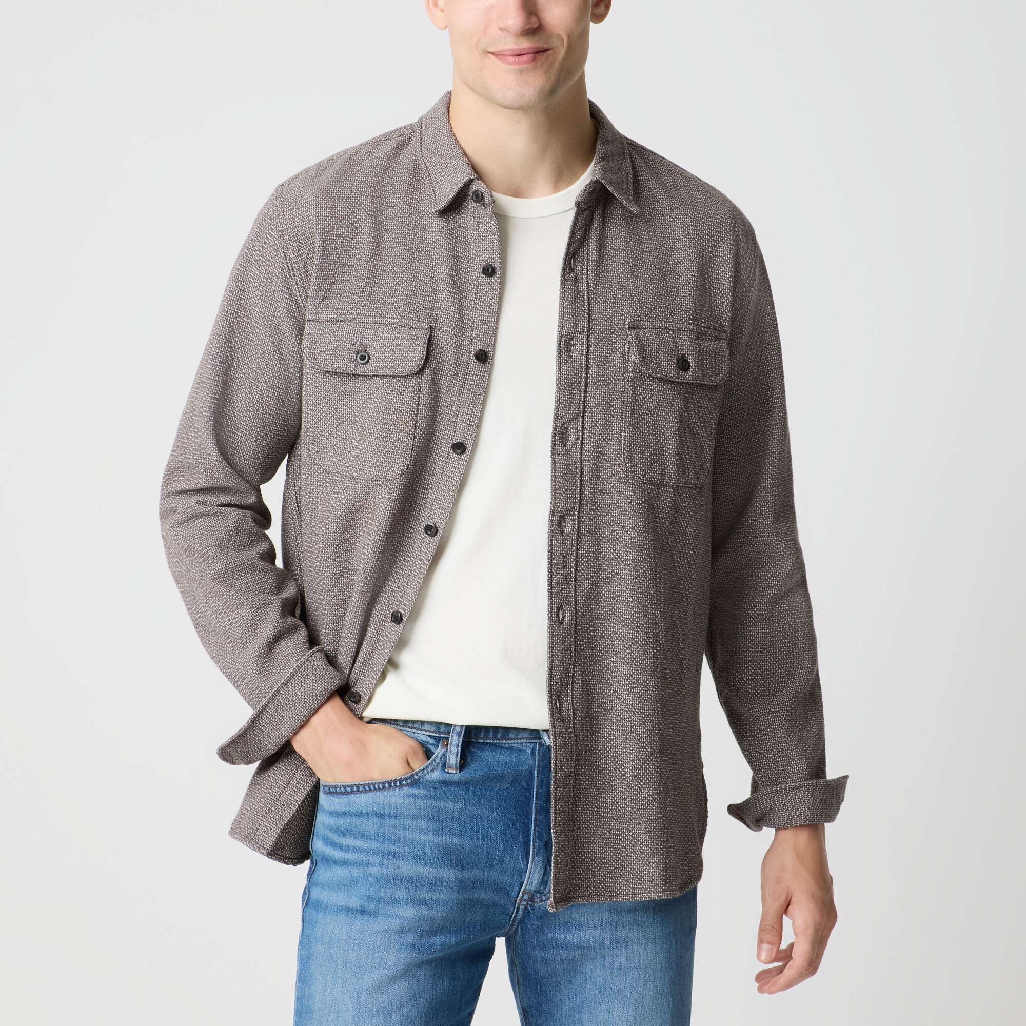 Basketweave work shirt