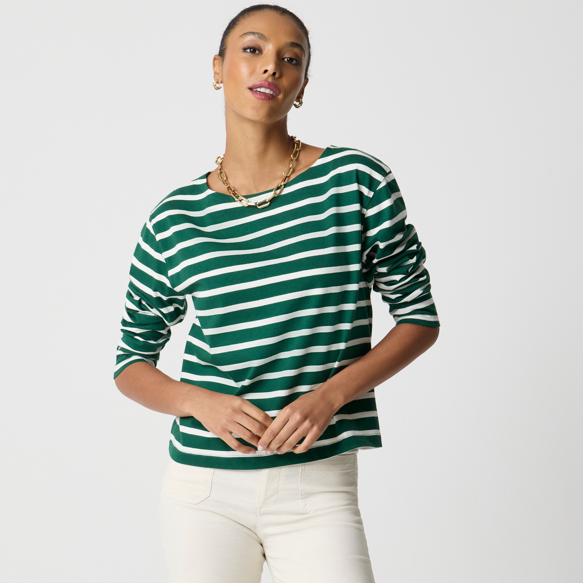 Striped boatneck tee