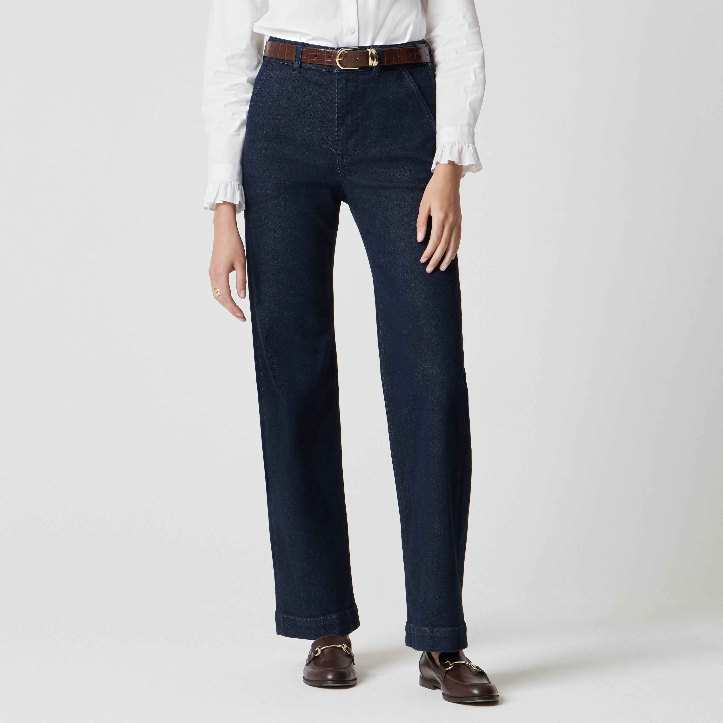 High-rise wide-leg trouser jean in all-day stretch