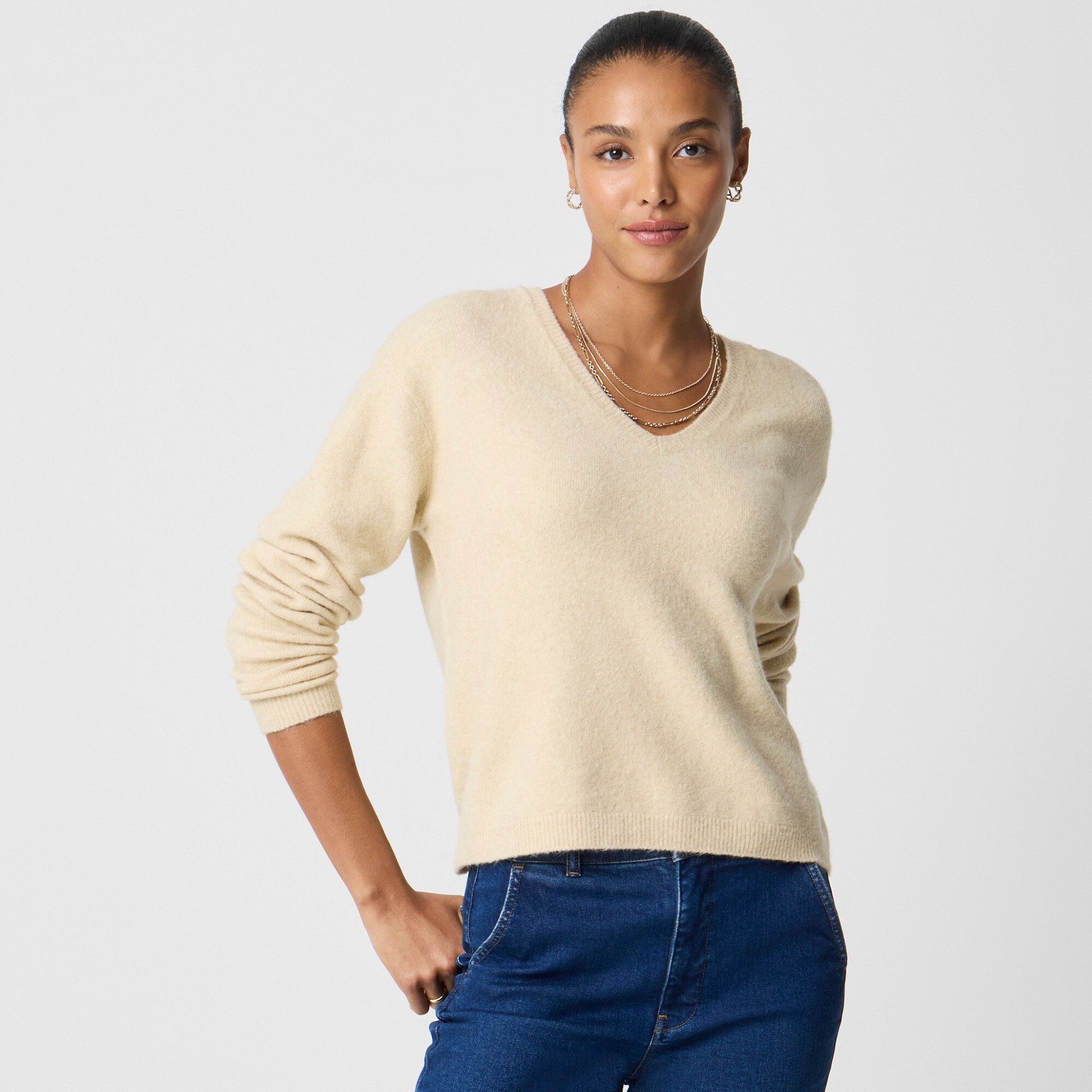 V-neck sweater in extra-soft yarn