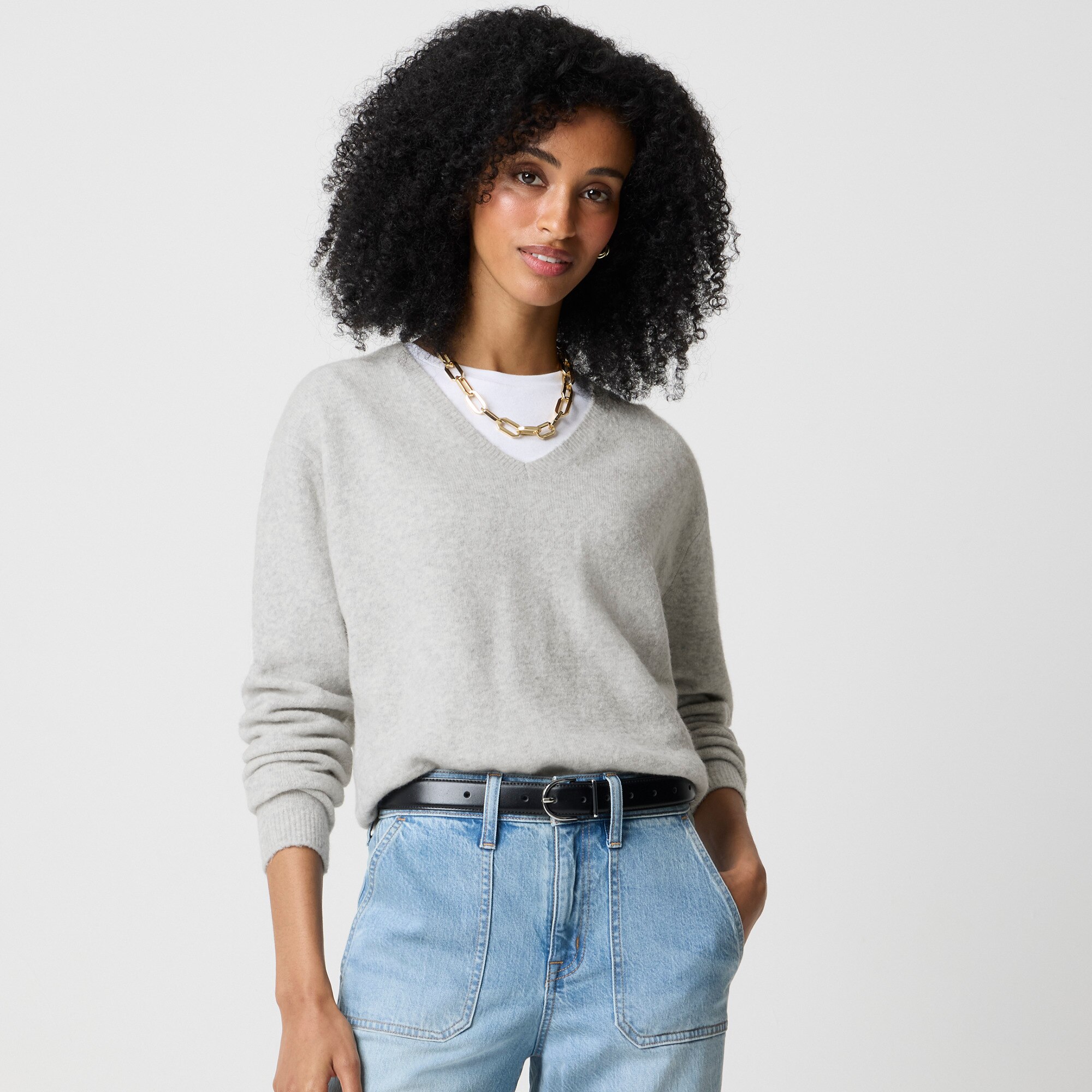 V-neck sweater in extra-soft yarn