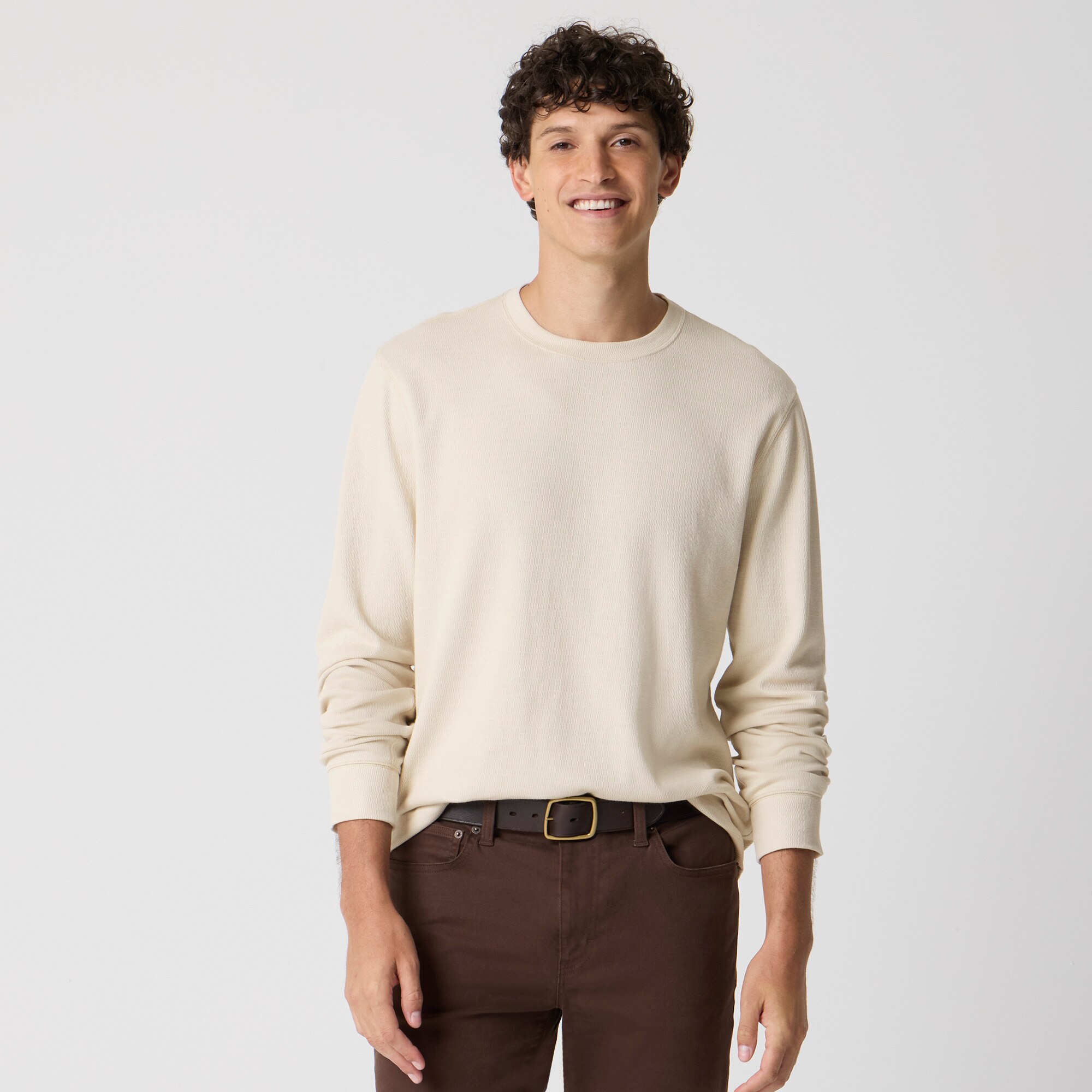 Long-sleeve textured tee