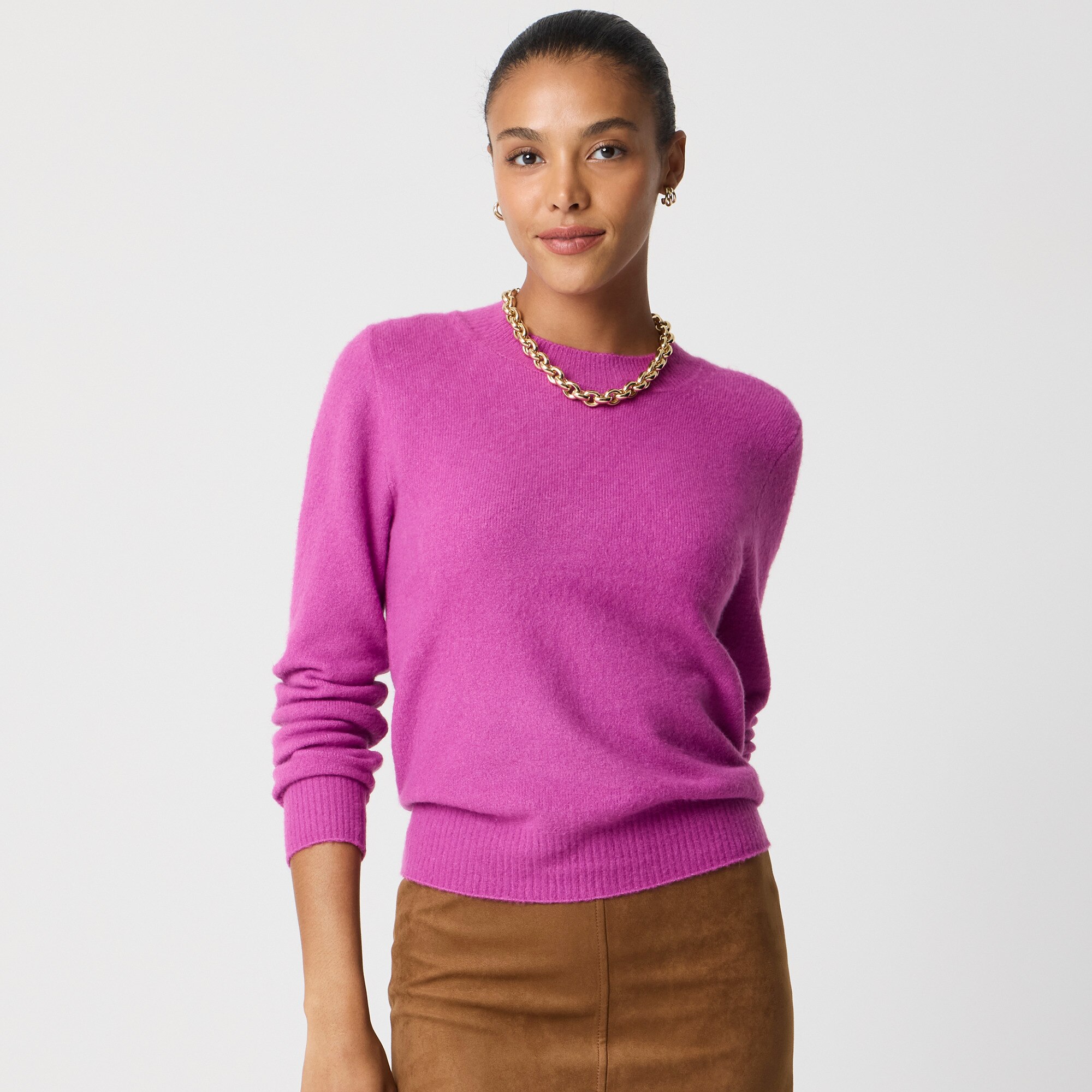 Crewneck sweater in extra-soft yarn