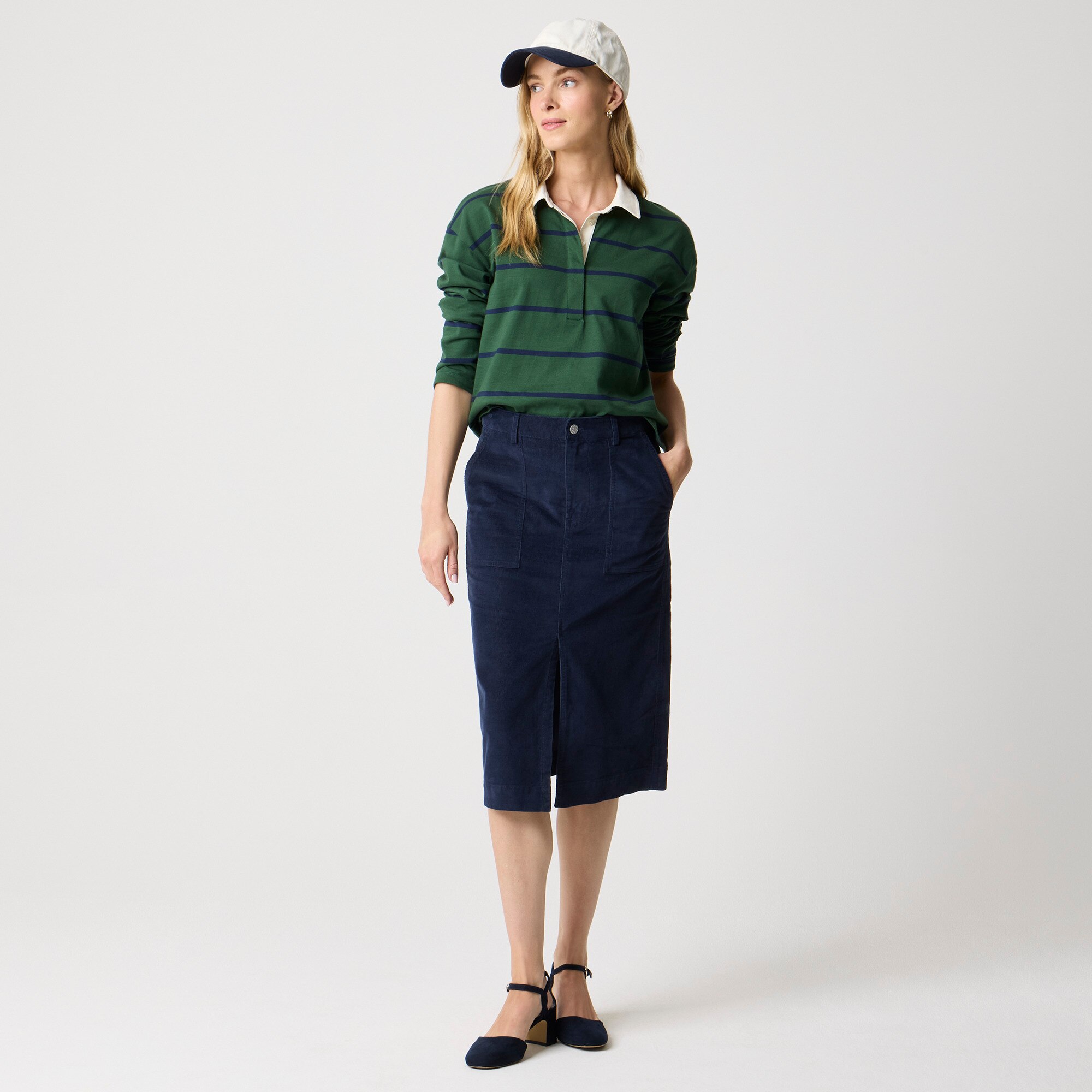 Corduroy midi skirt 80$
