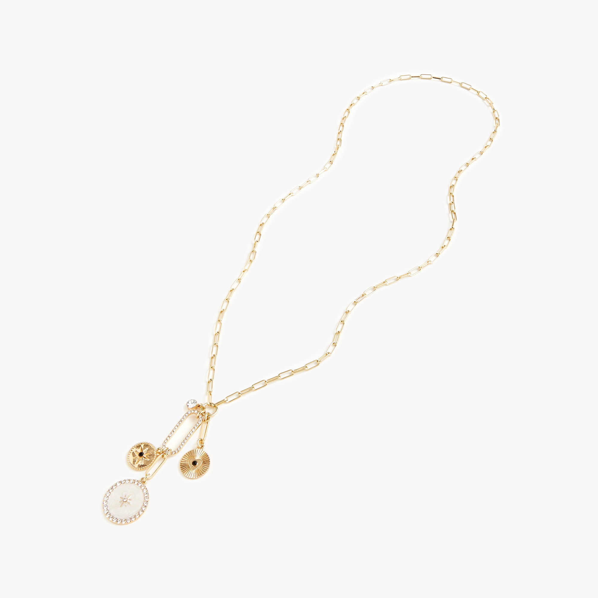 Layered crystal pendant necklace 40$