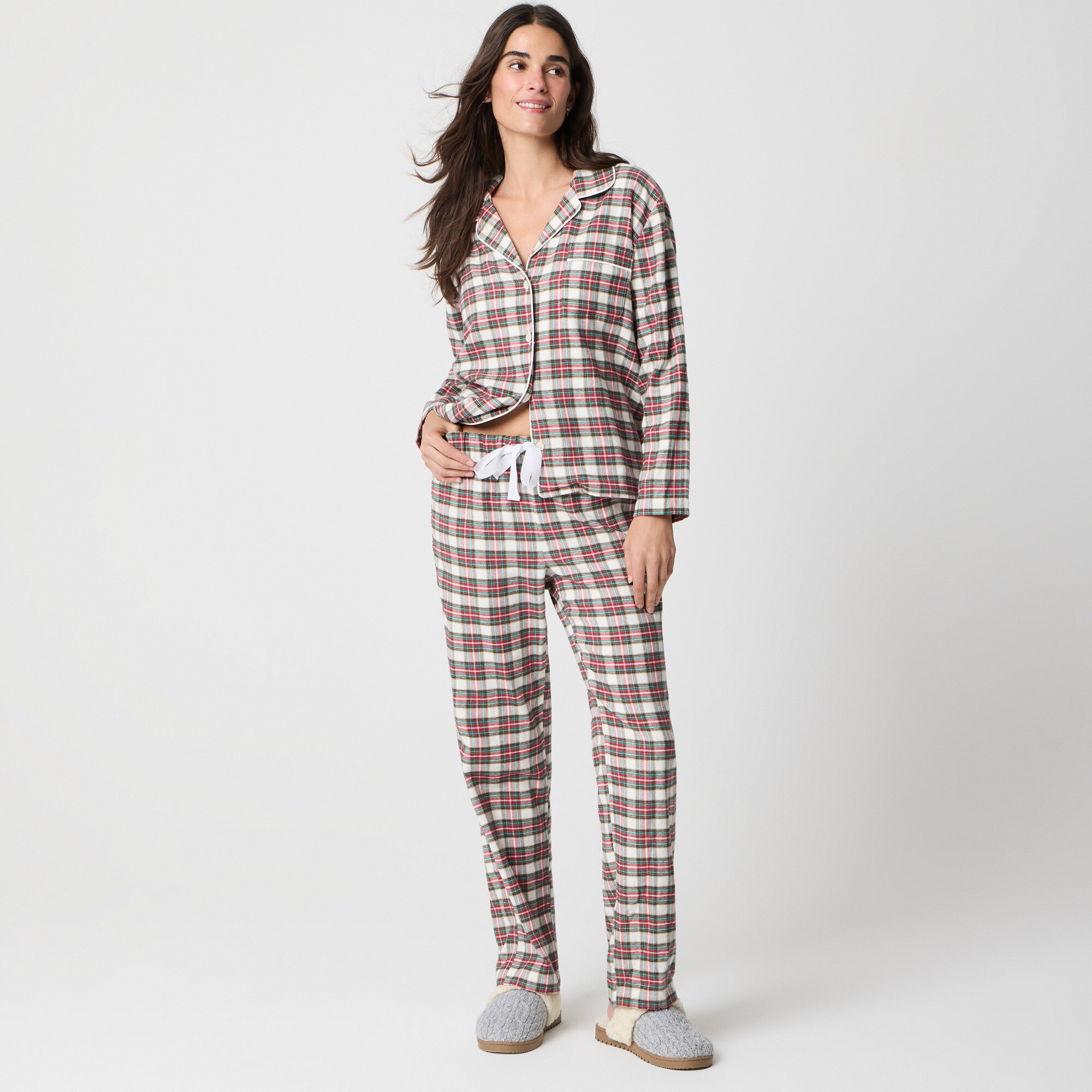 Plaid flannel pajama set