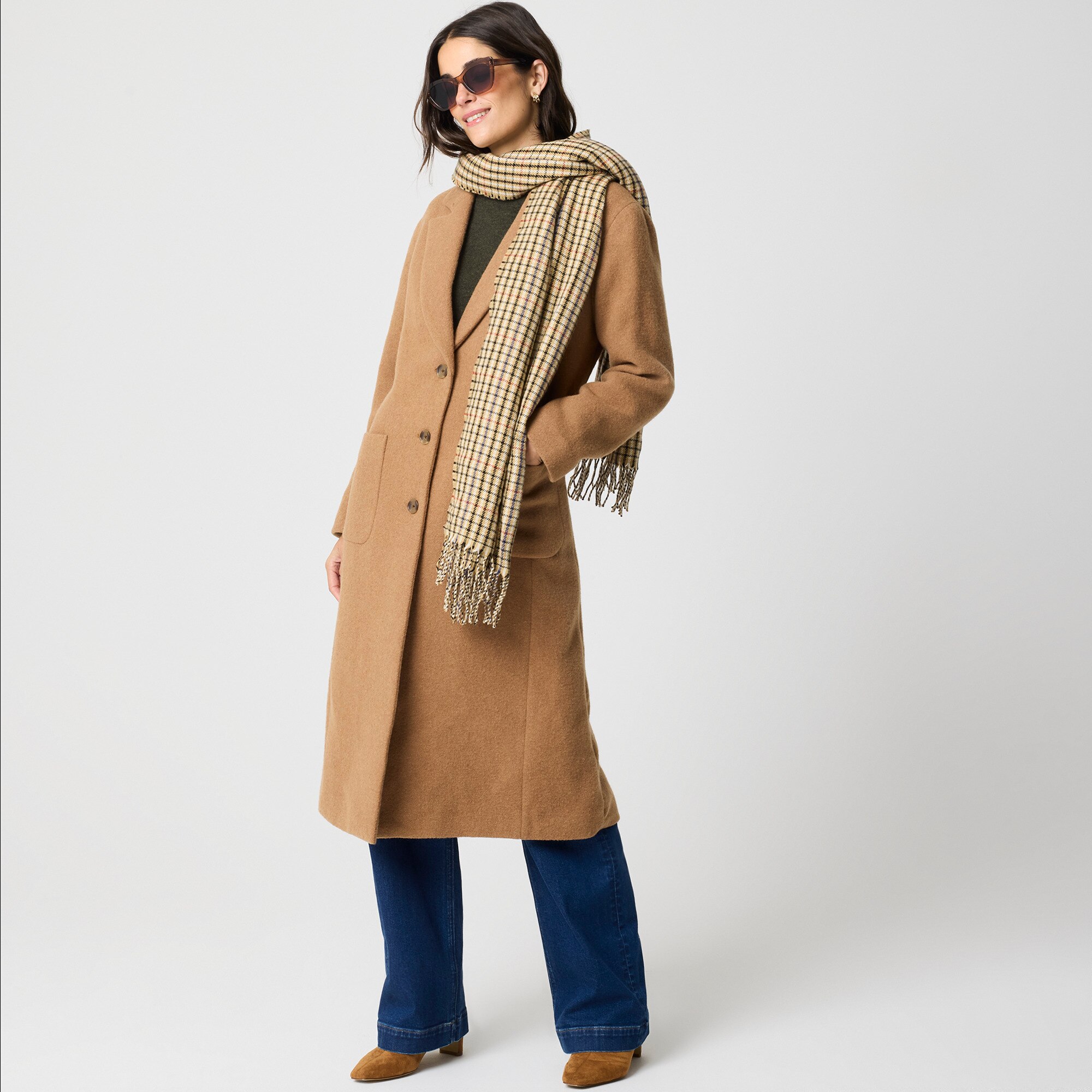 Wool-blend patch-pocket topcoat