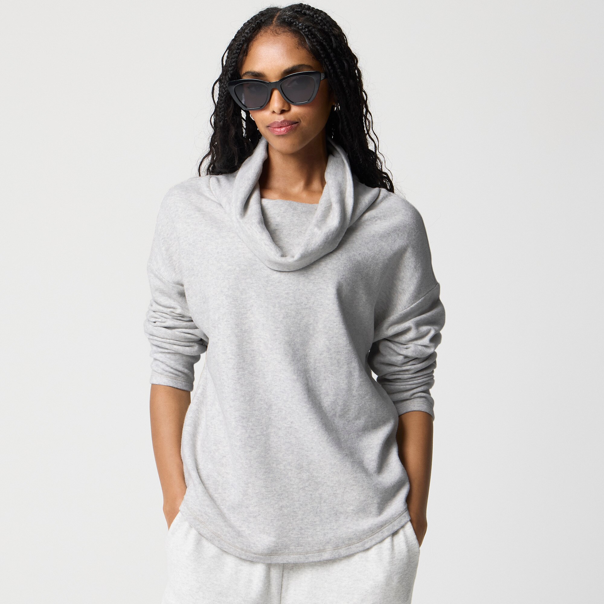 Cowlneck pullover in cloudspun yarn