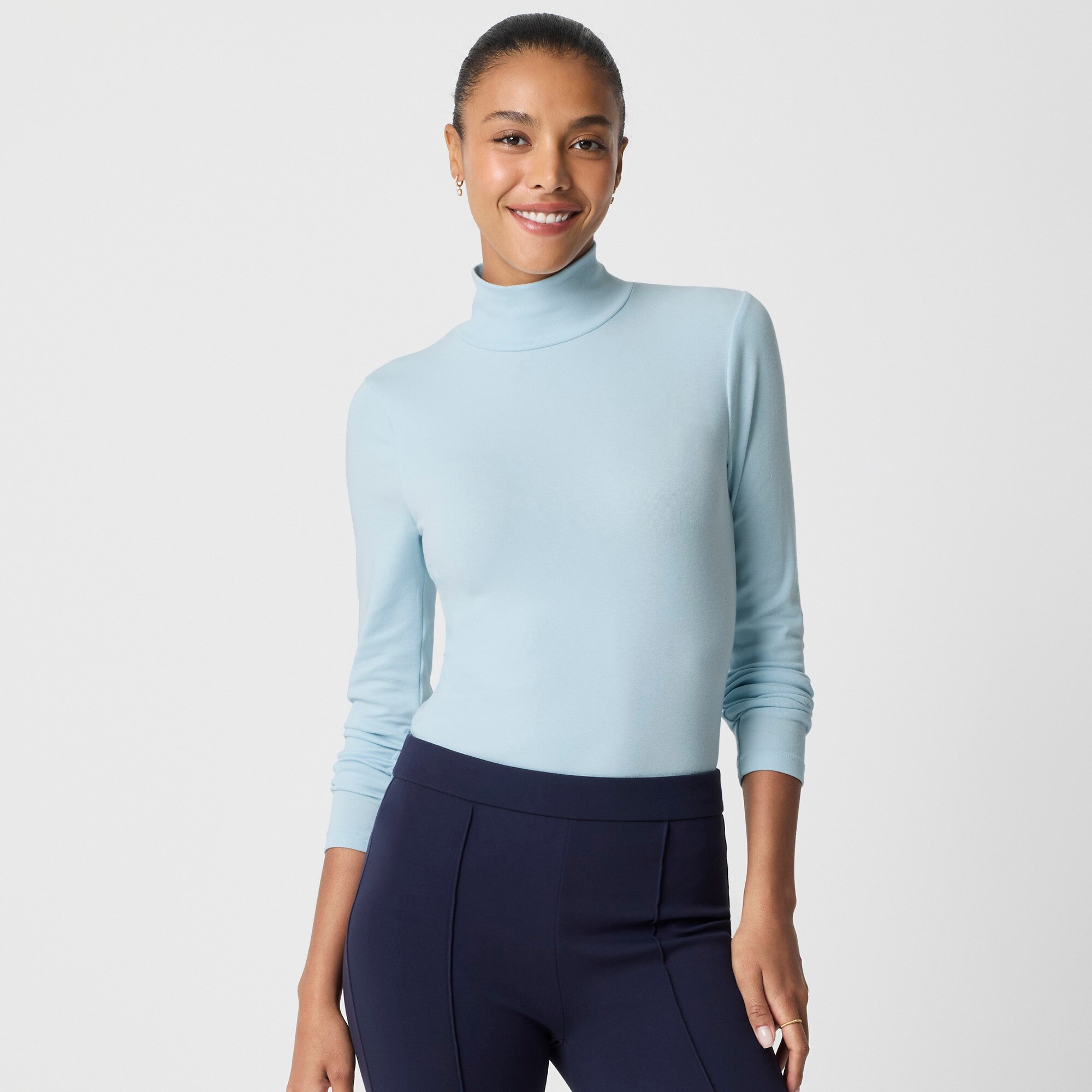 Long-sleeve everyday mockneck tee