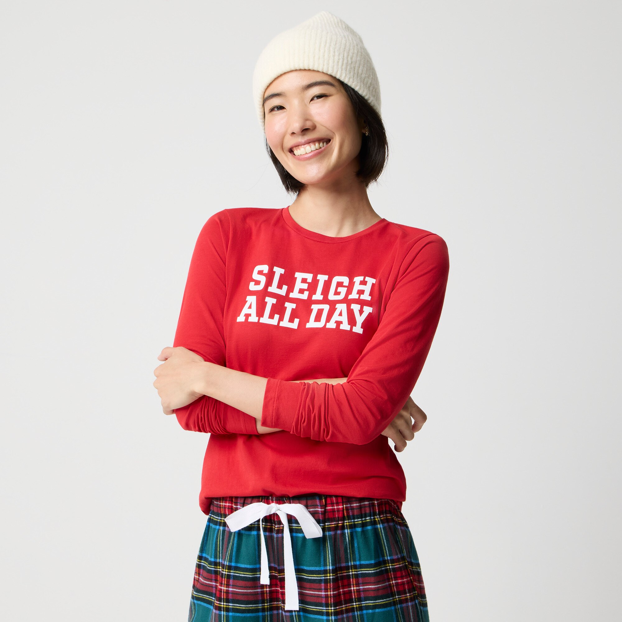 Long-sleeve "sleigh all day" graphic tee