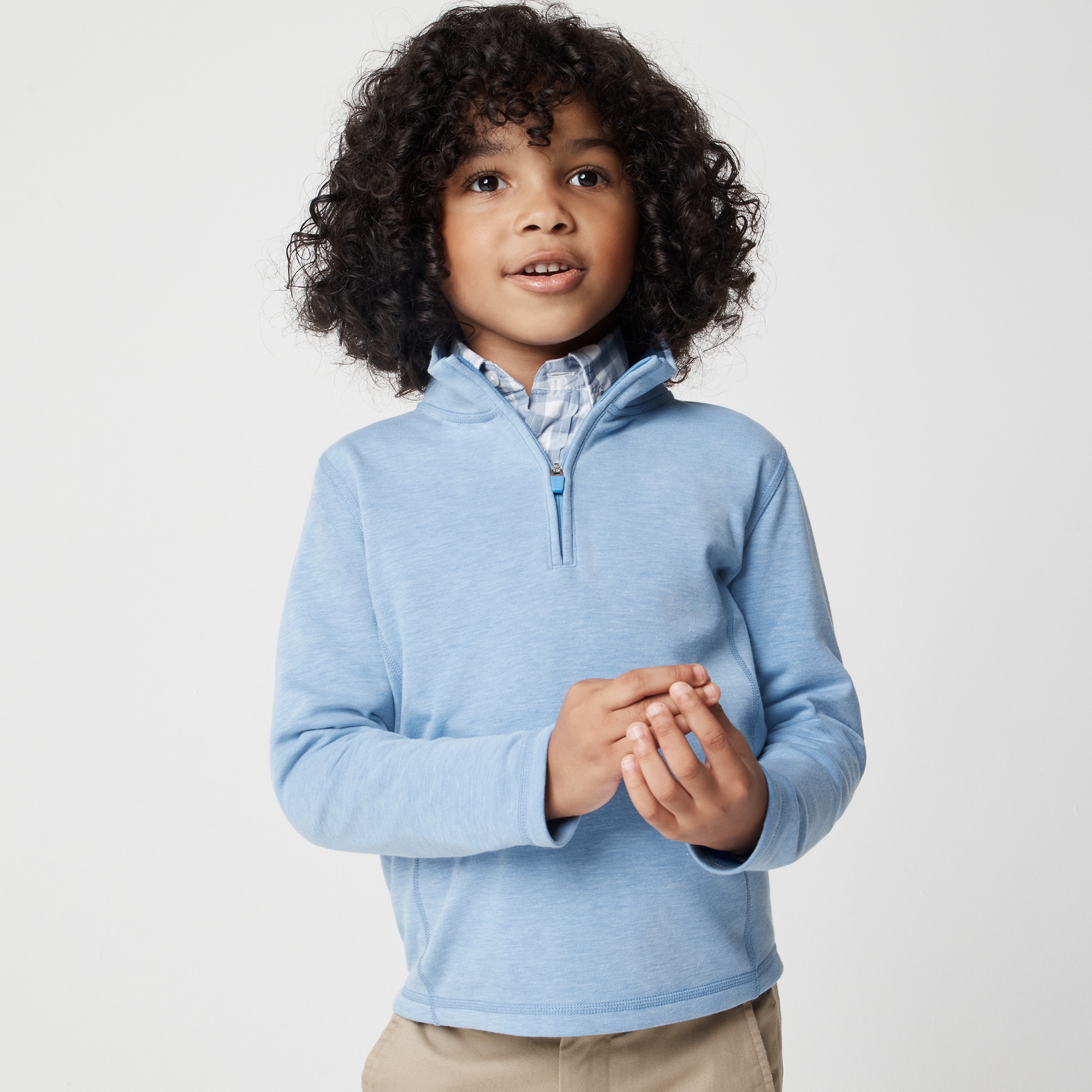 Boys' fleece-lined half-zip