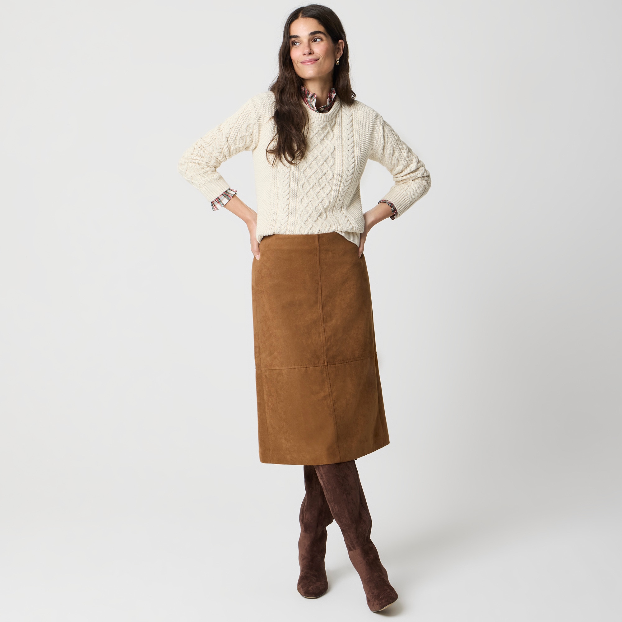 Petite sueded pencil midi skirt 50$