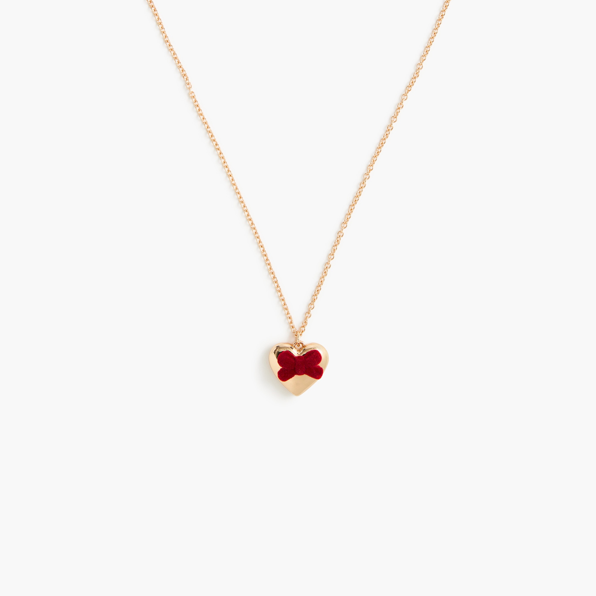 Girls' pendant necklace with velvet bow