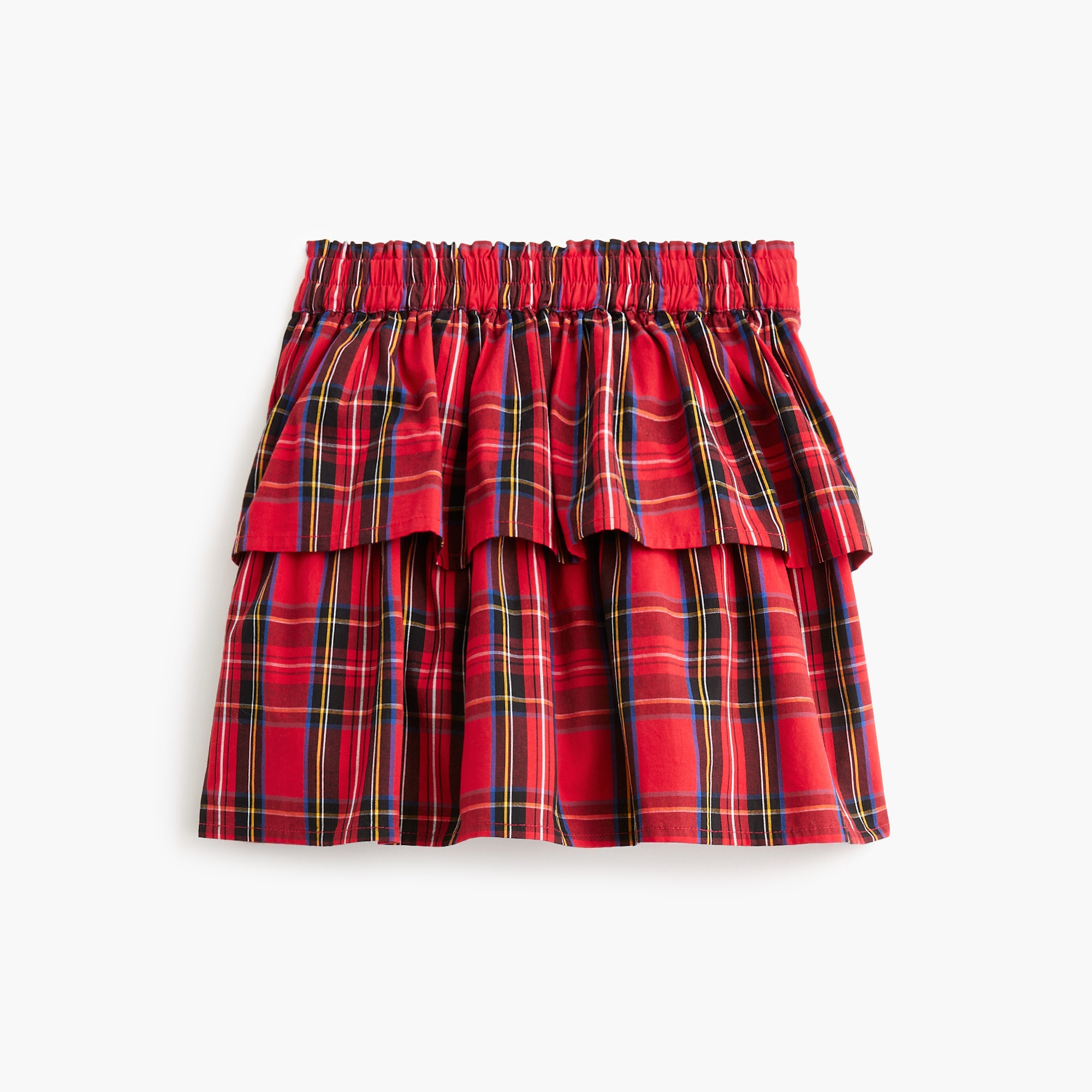 Girls red tartan tiered skirt 56$
