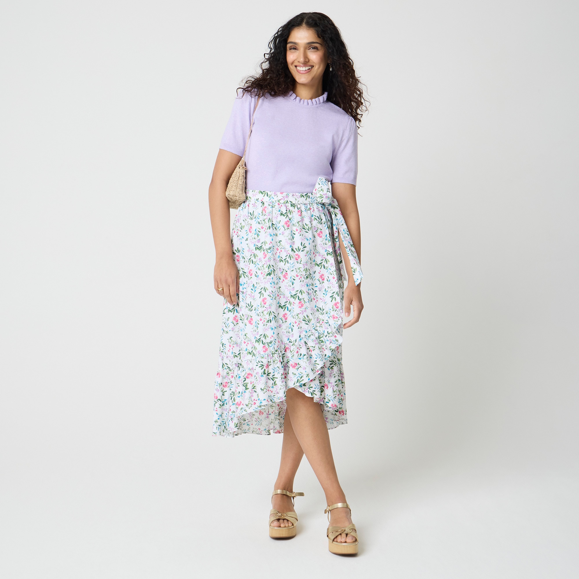 Petite tartan wrap midi skirt 75$