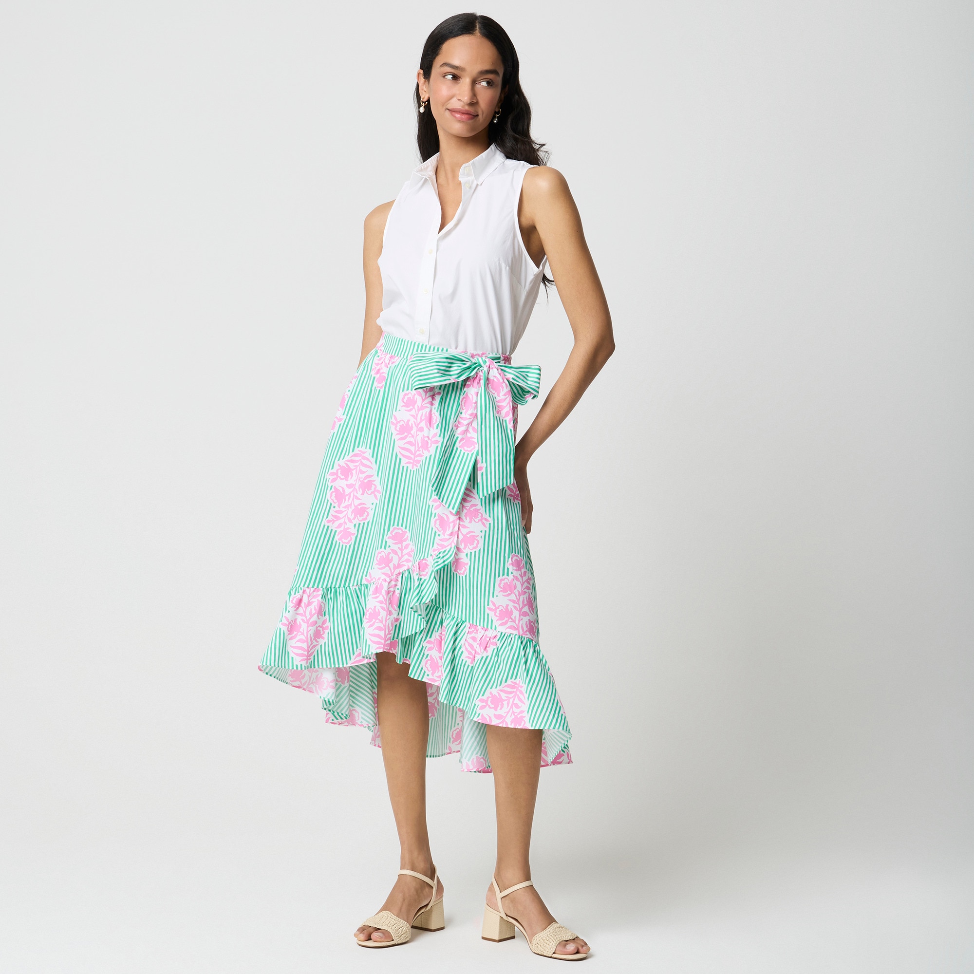 Poplin midi wrap skirt 39$