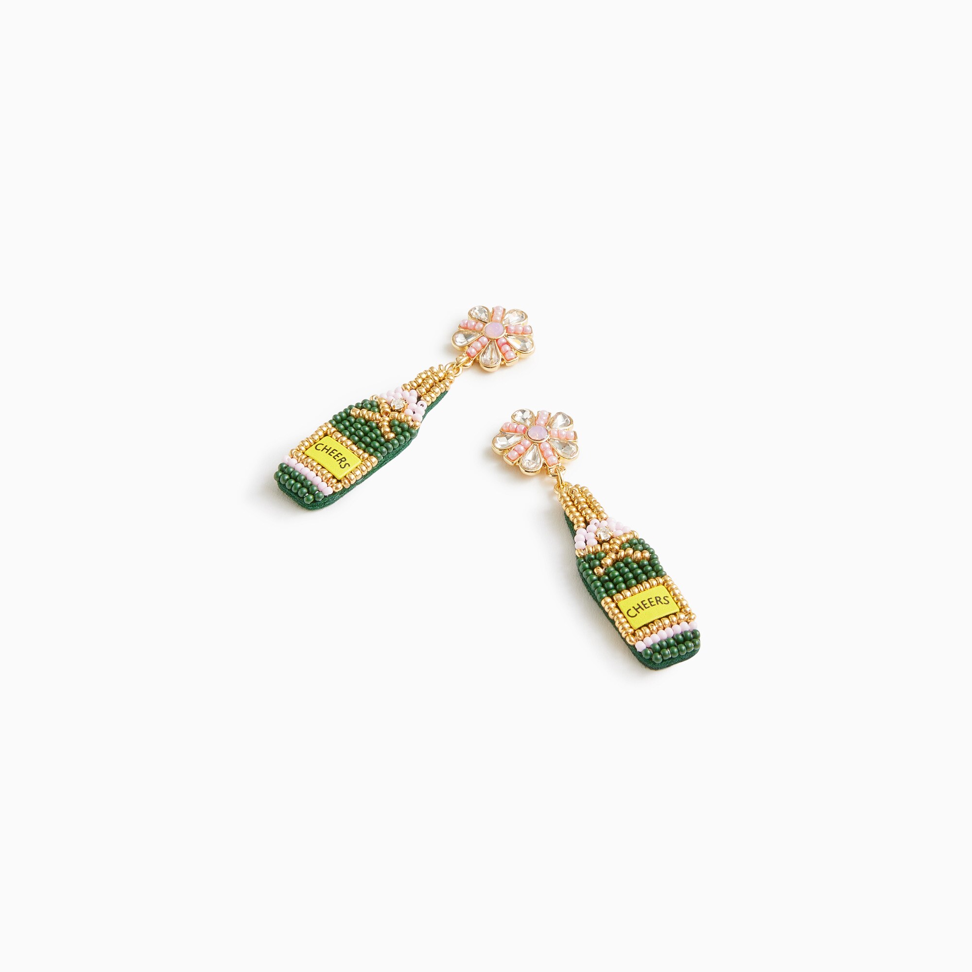 Champagne bow statement earrings 13$