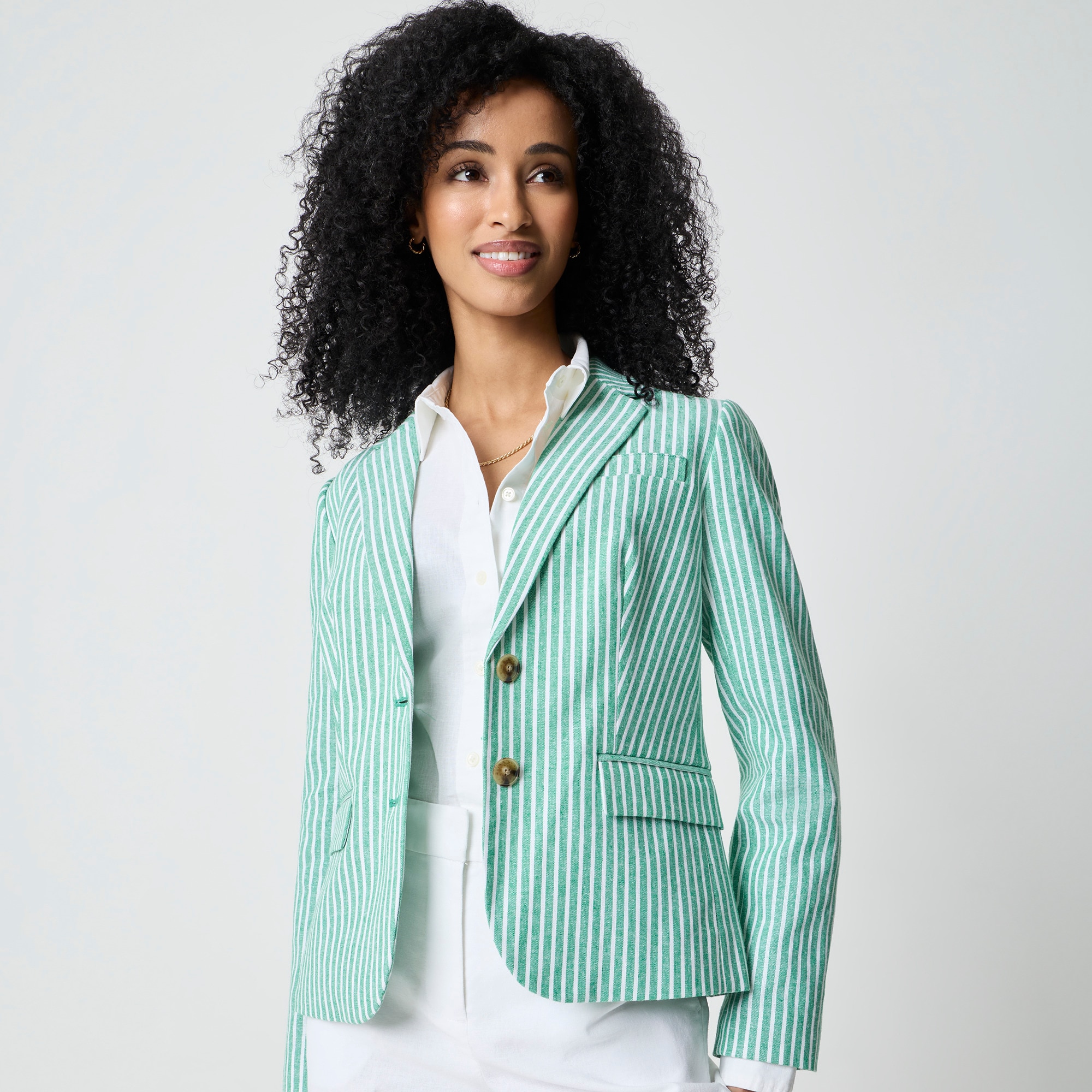 Petite linen-blend schoolboy blazer