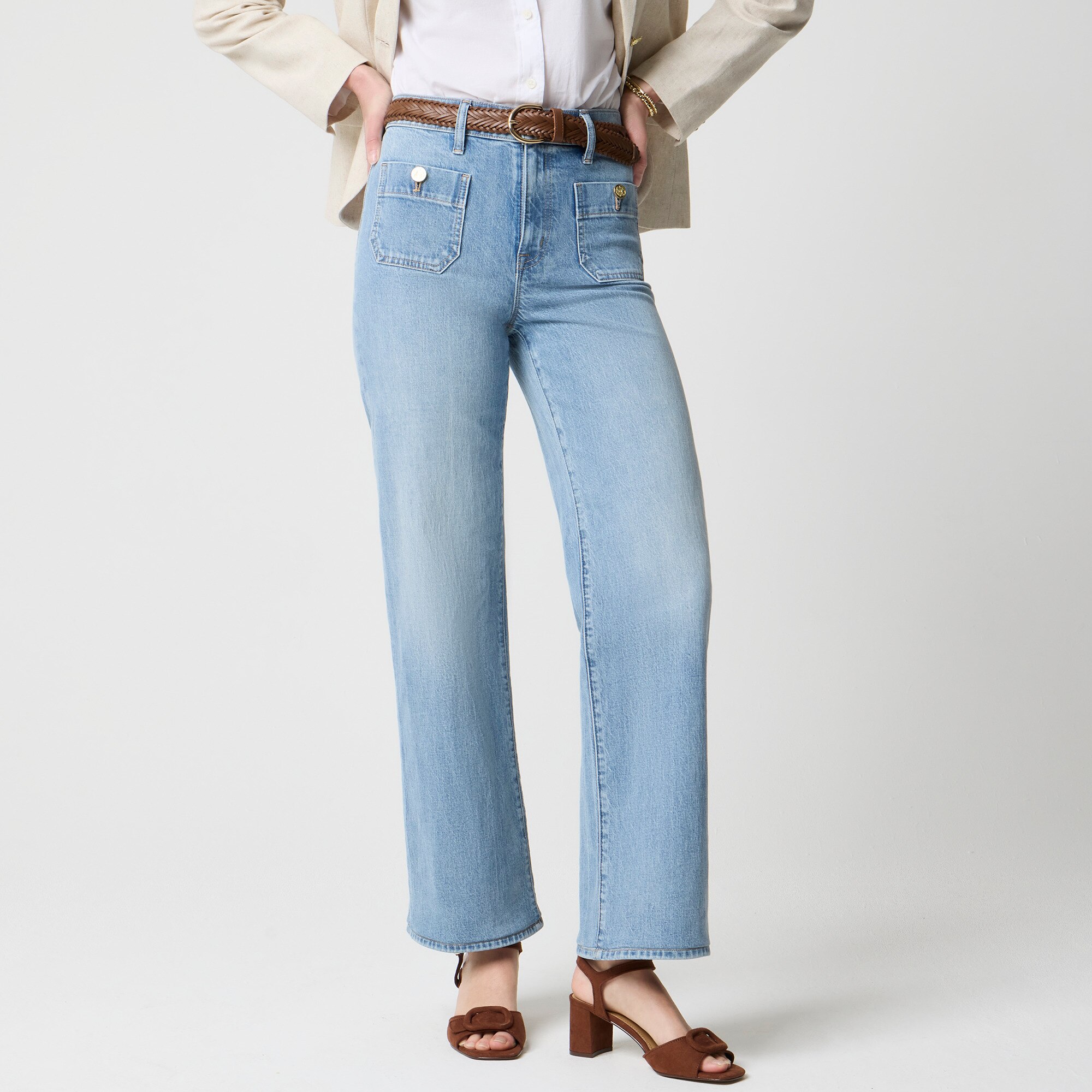 Petite slim wide-leg Sailor jean in all-day stretch