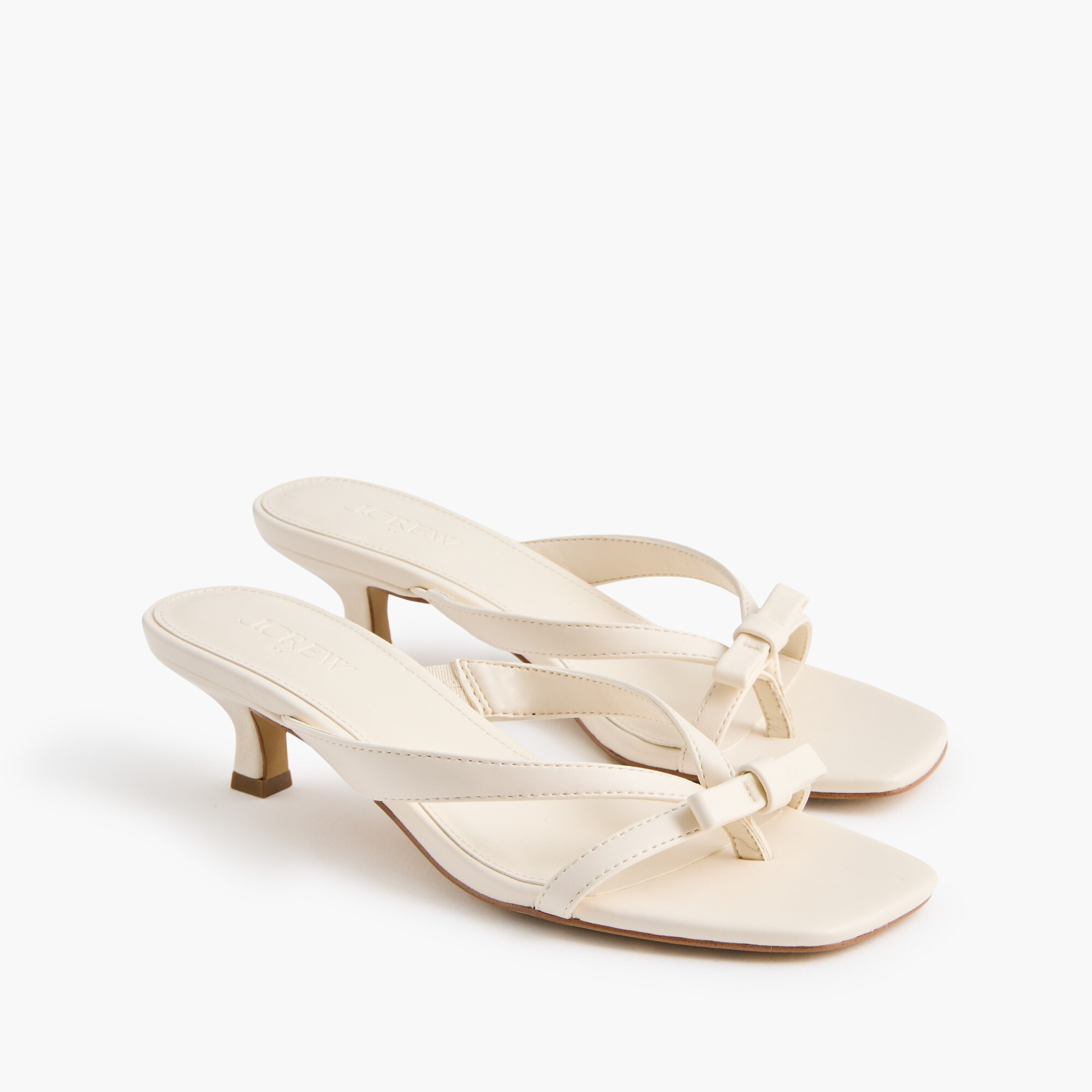 Bow flip-flop kitten-heel sandals