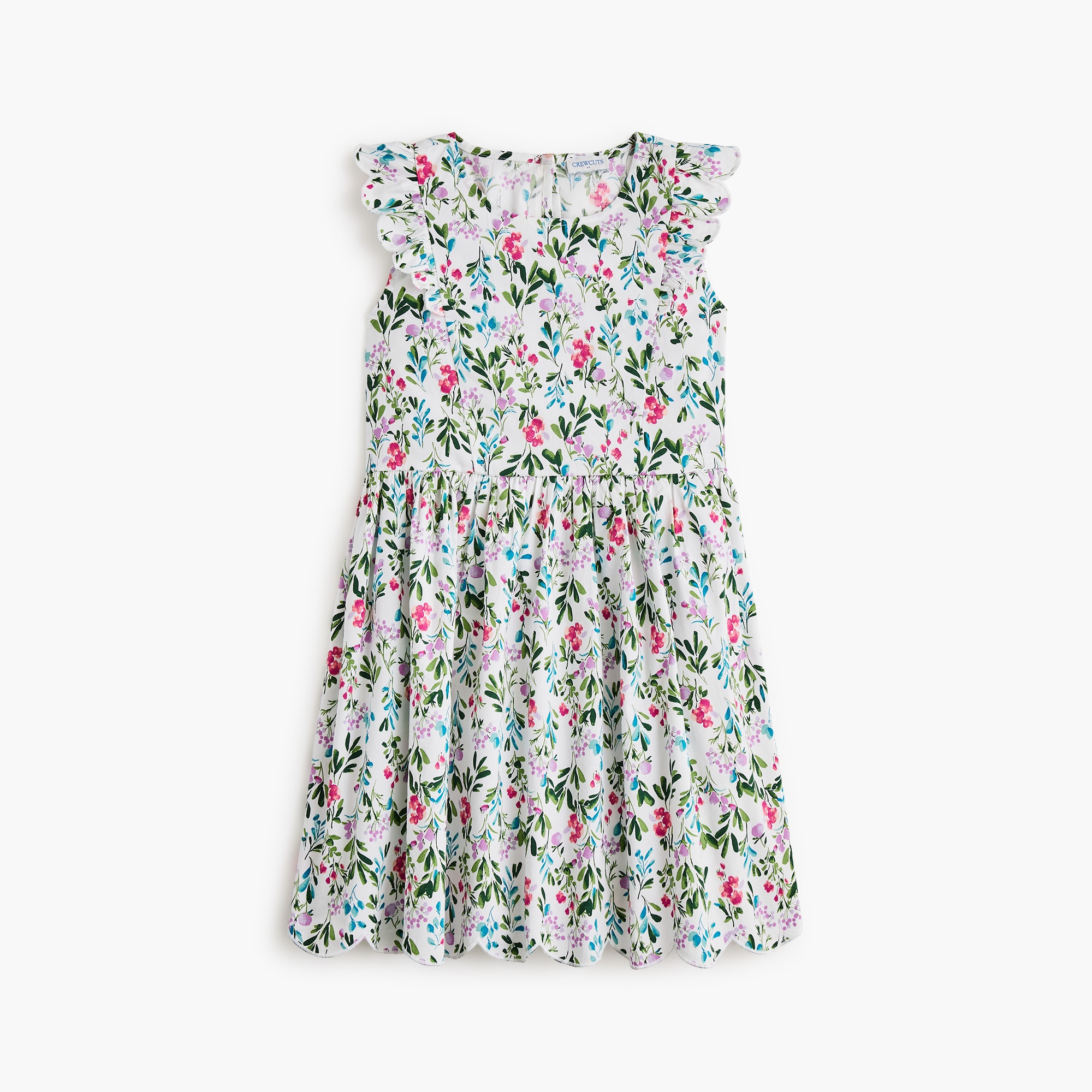 Girls floral scallop-trim dress 60$