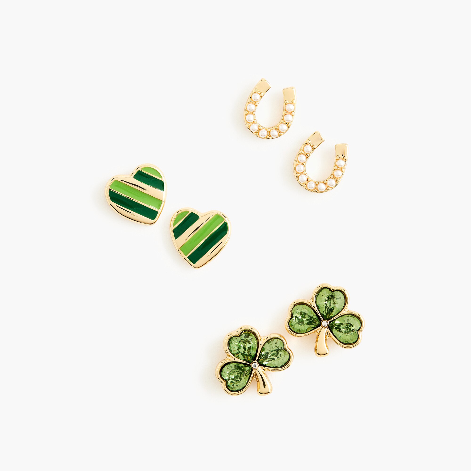 St Patricks Day stud earrings pack-of-three 48$