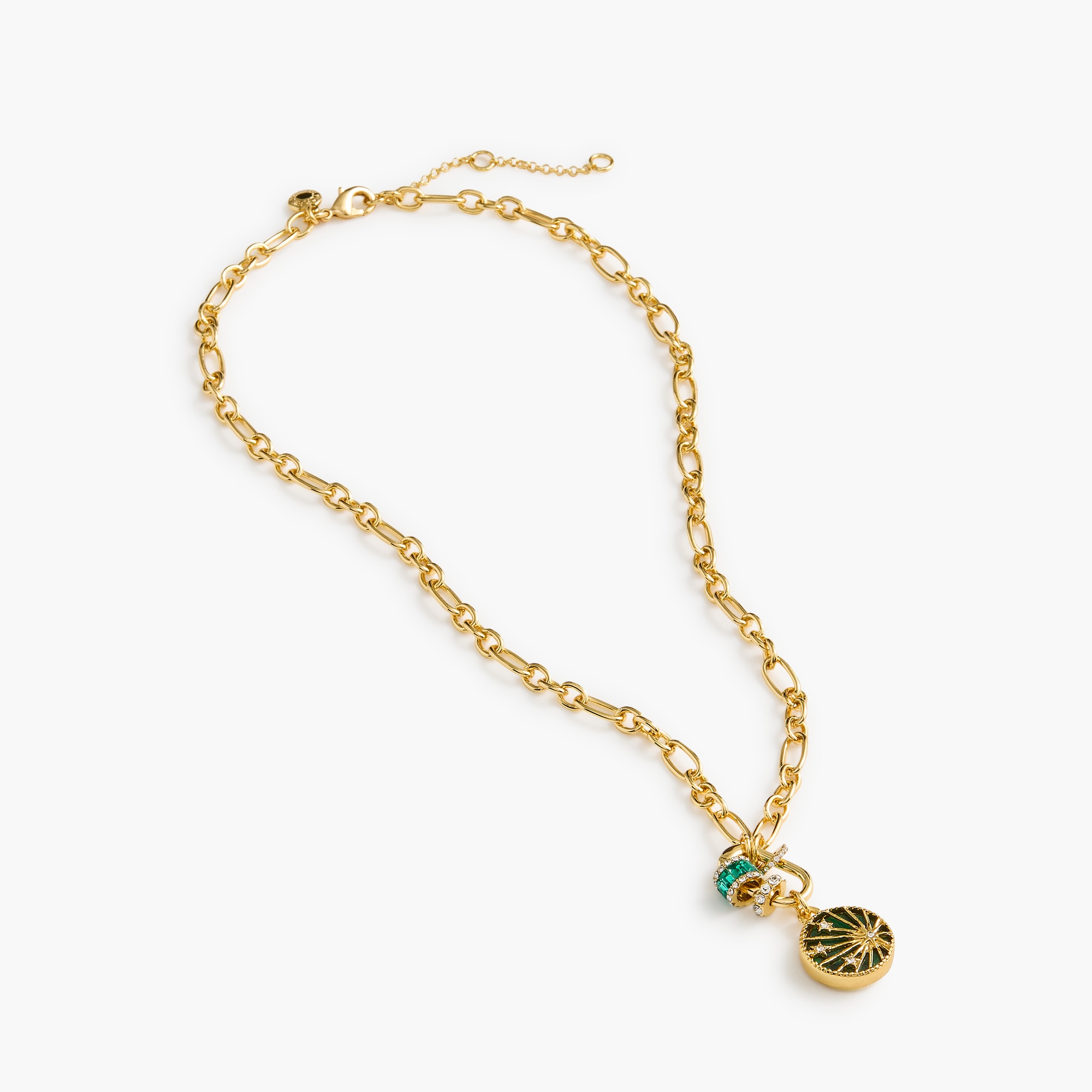 Pavé pendant charm necklace
