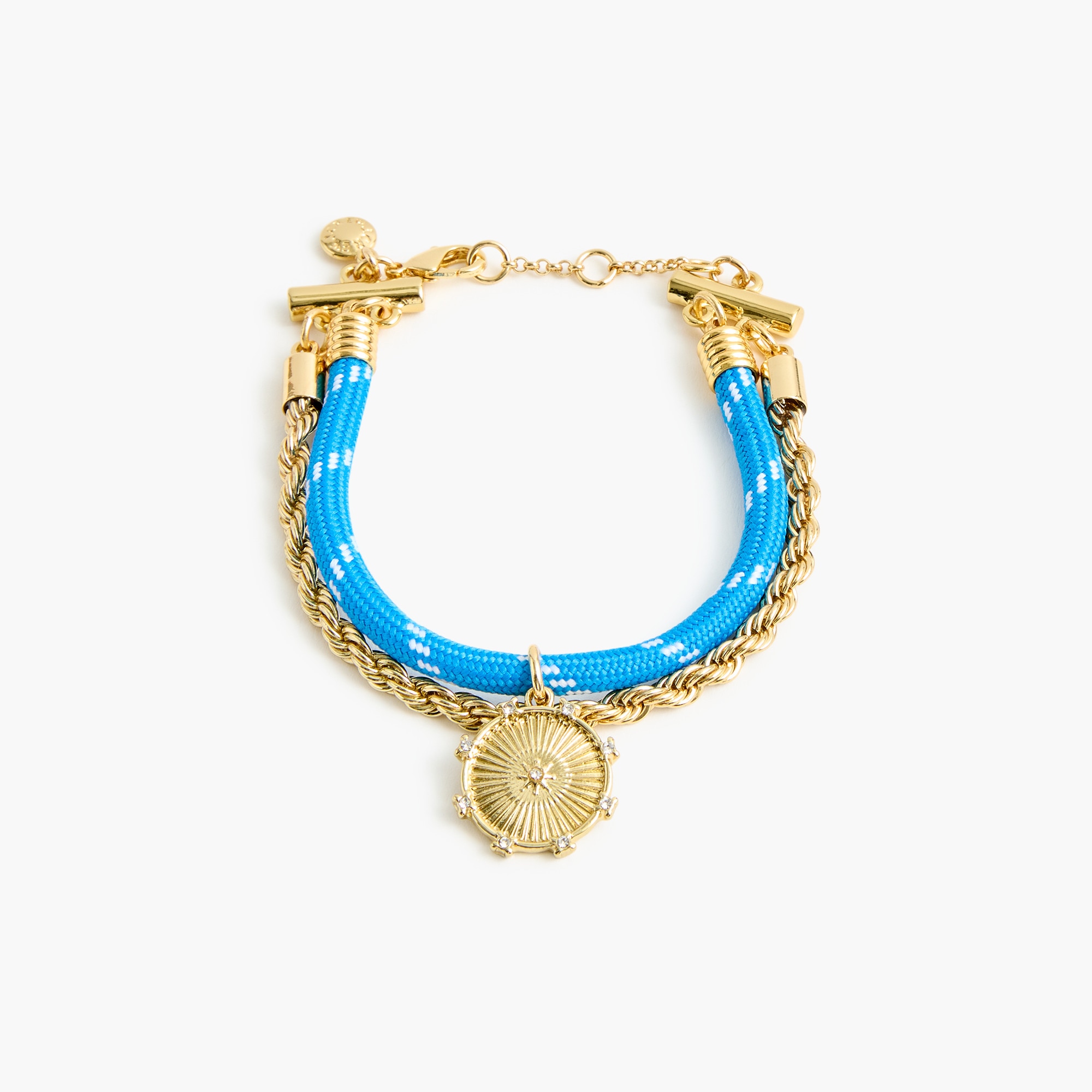 Corded gold charm layering bracelet 30$