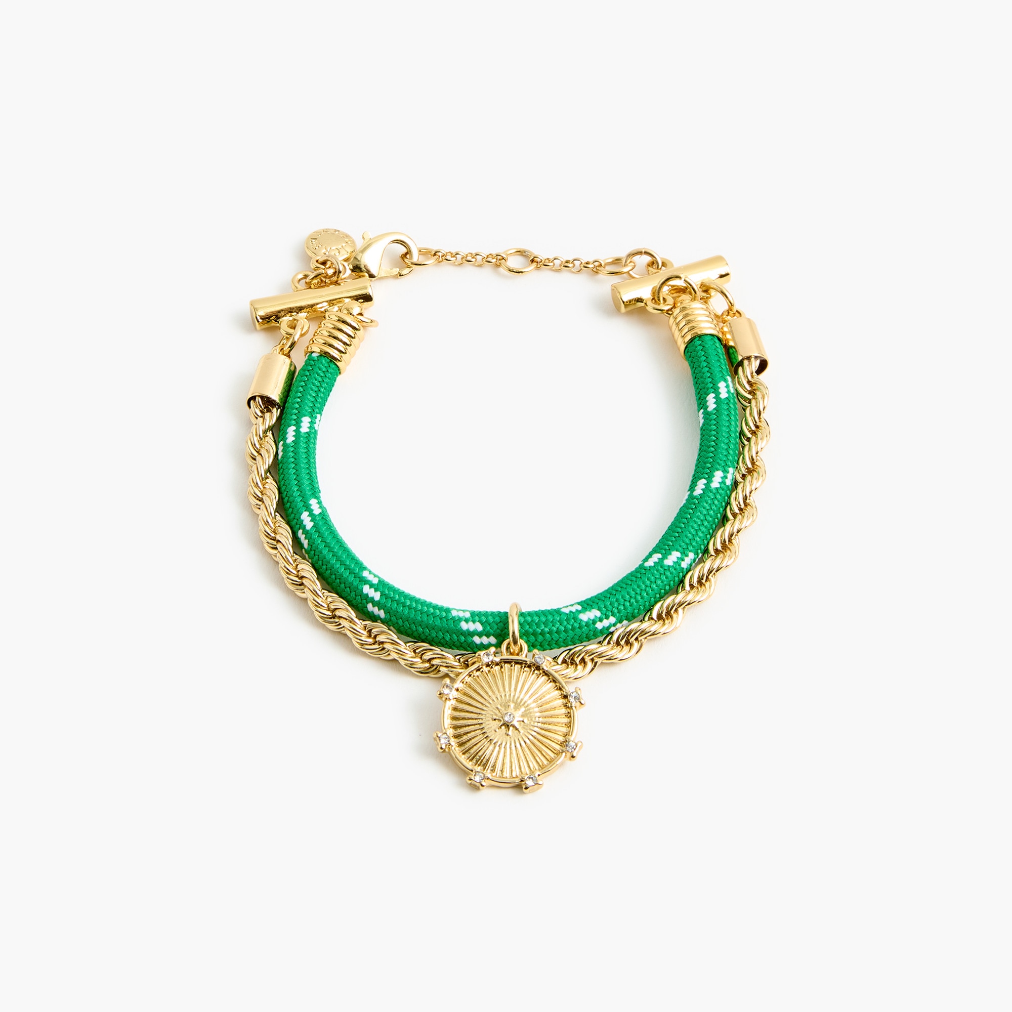 Corded gold charm layering bracelet 30$