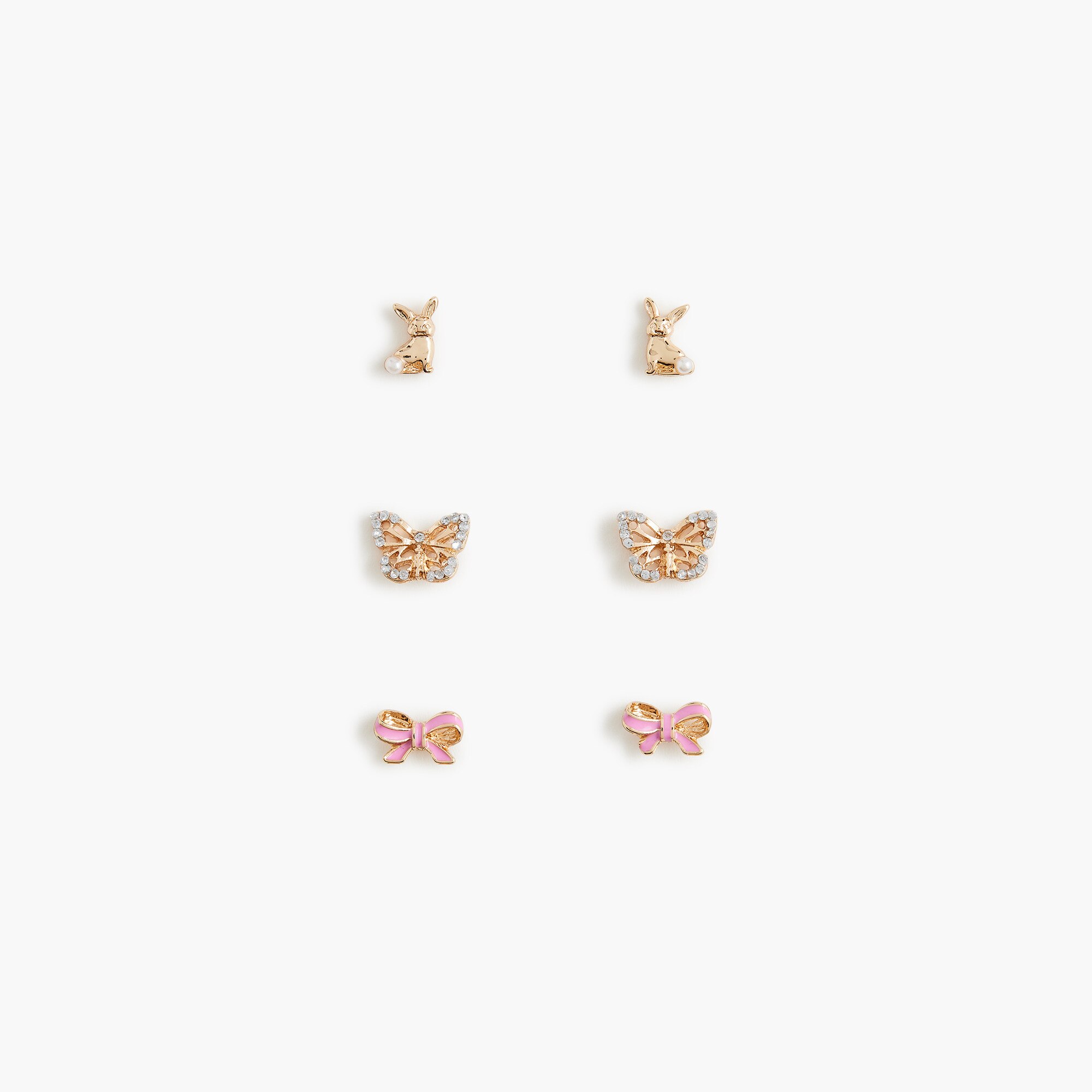 Girls spring stud earrings set-of-three 25$
