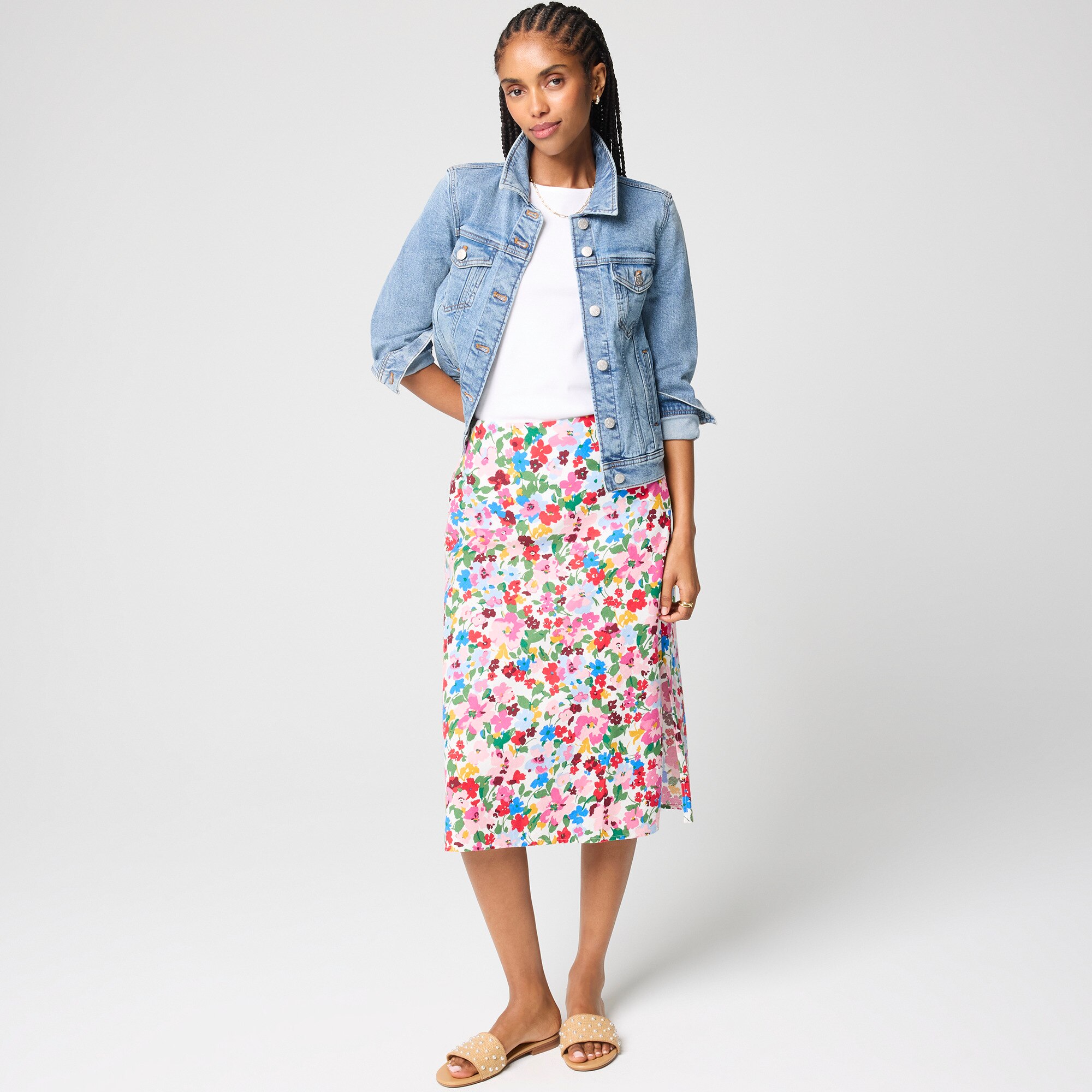 Linen-blend midi skirt 87$