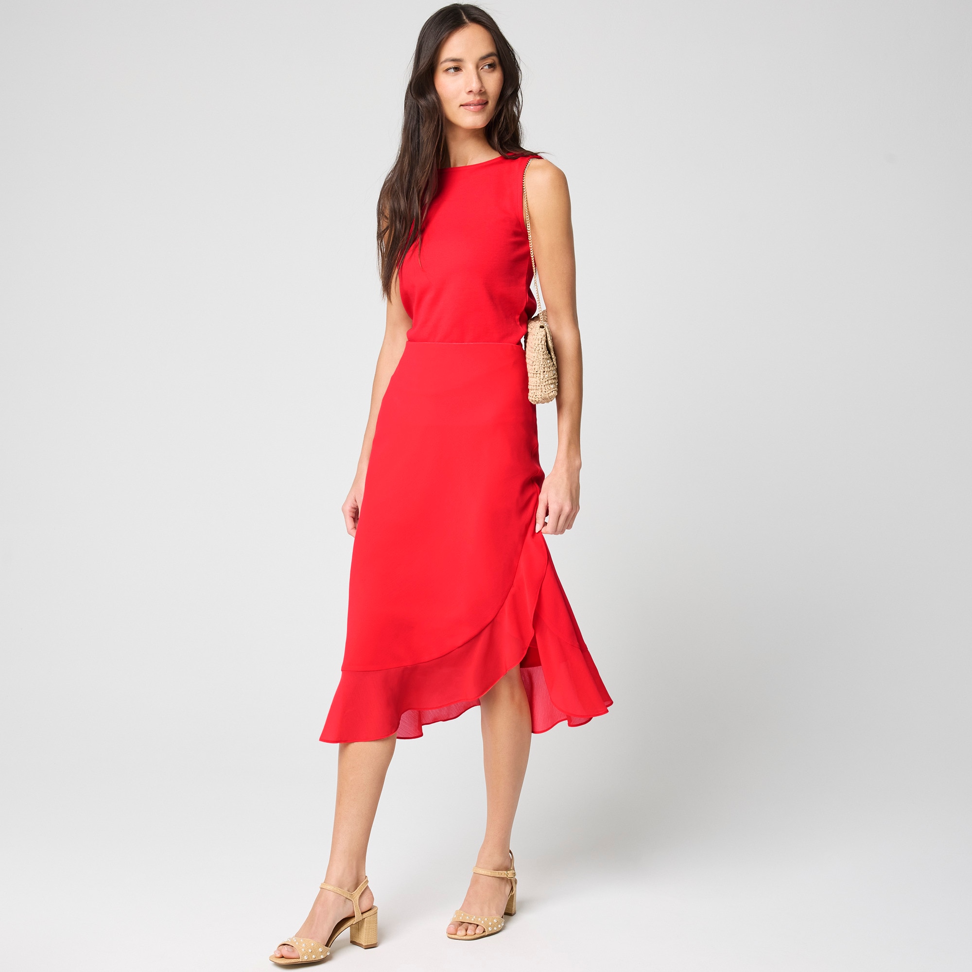 Ruffle-hem slip skirt 100$