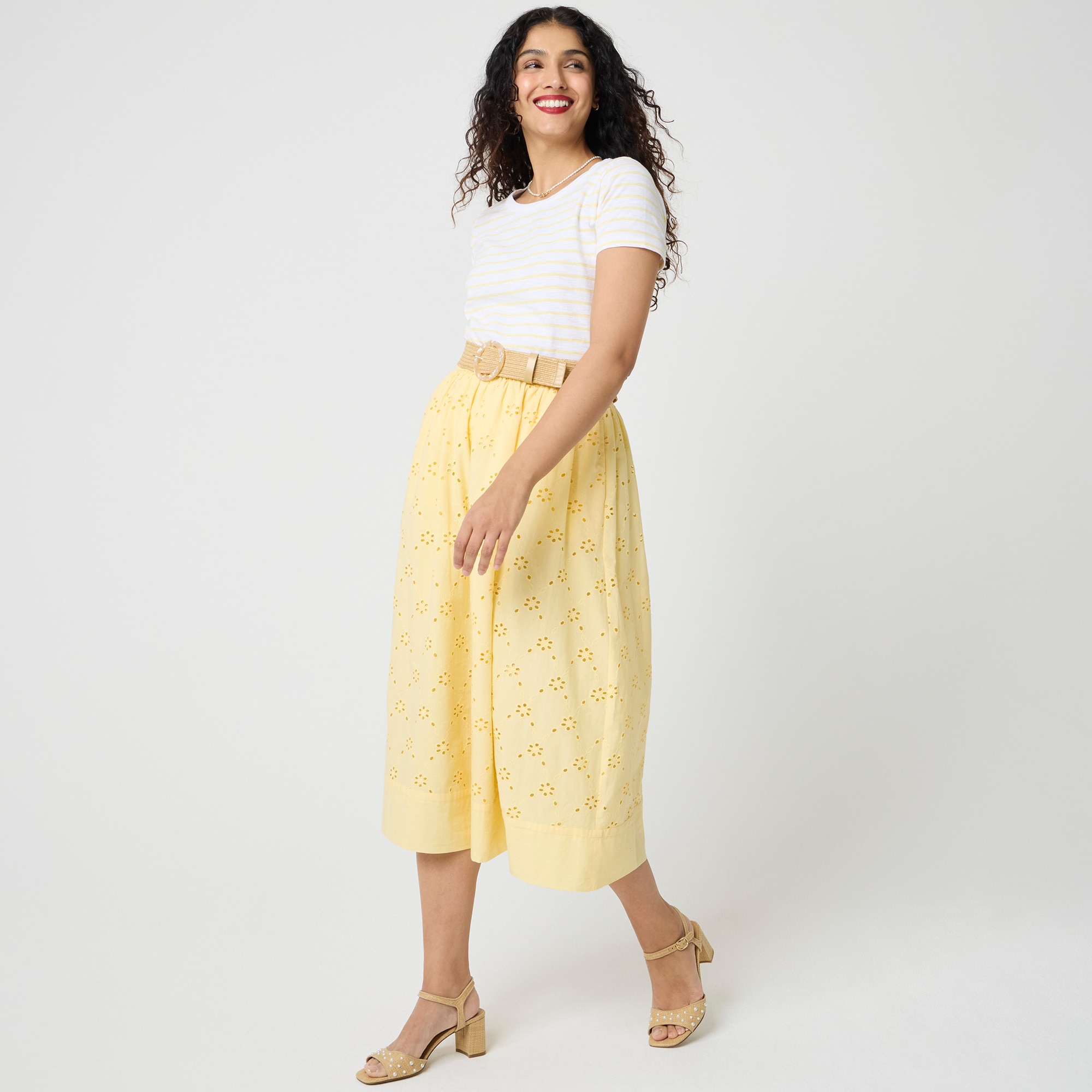 Petite eyelet midi skirt 80$