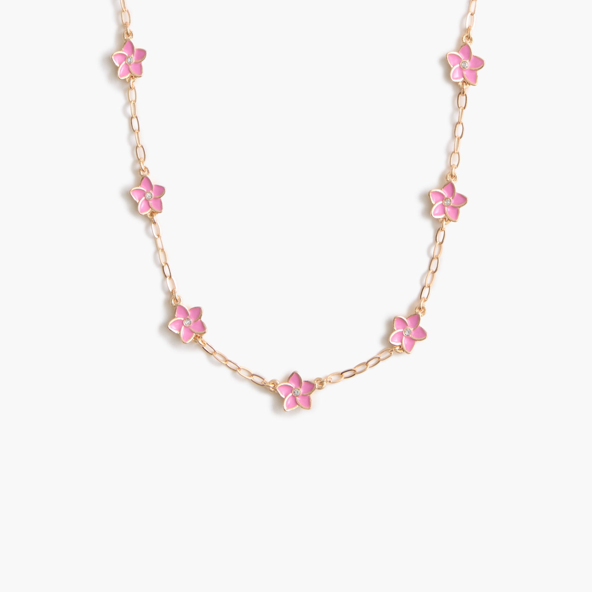 Girls tropical flowers chain necklace 14$