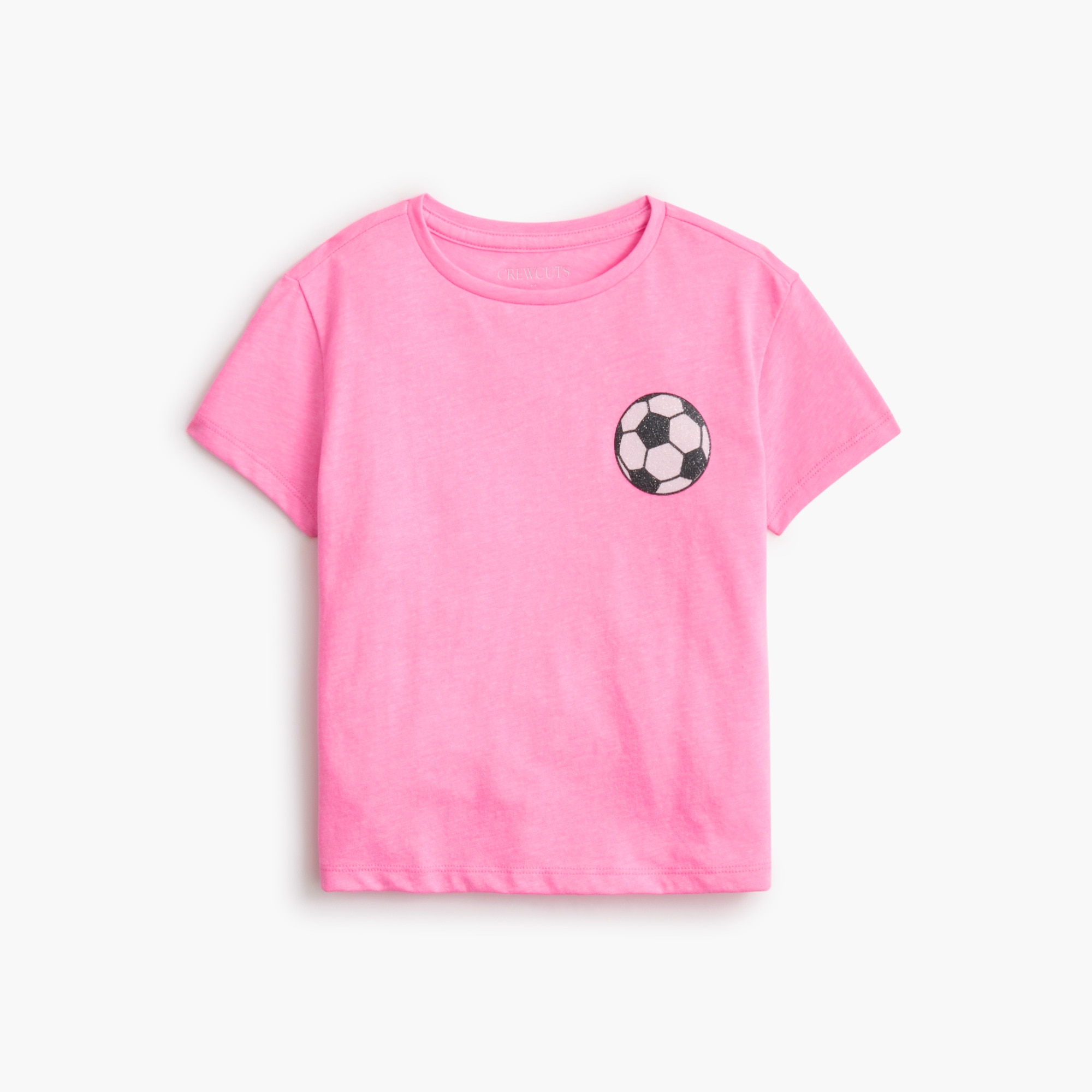 Girls' glitter soccer ball graphic tee