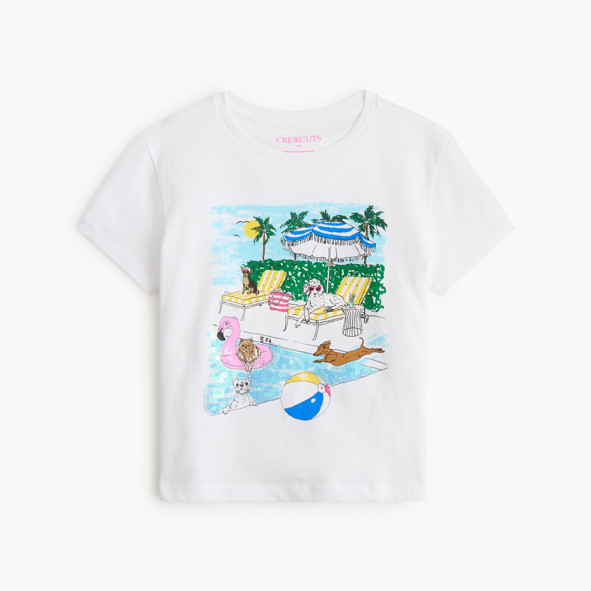 Girls' sequin pool party graphic tee