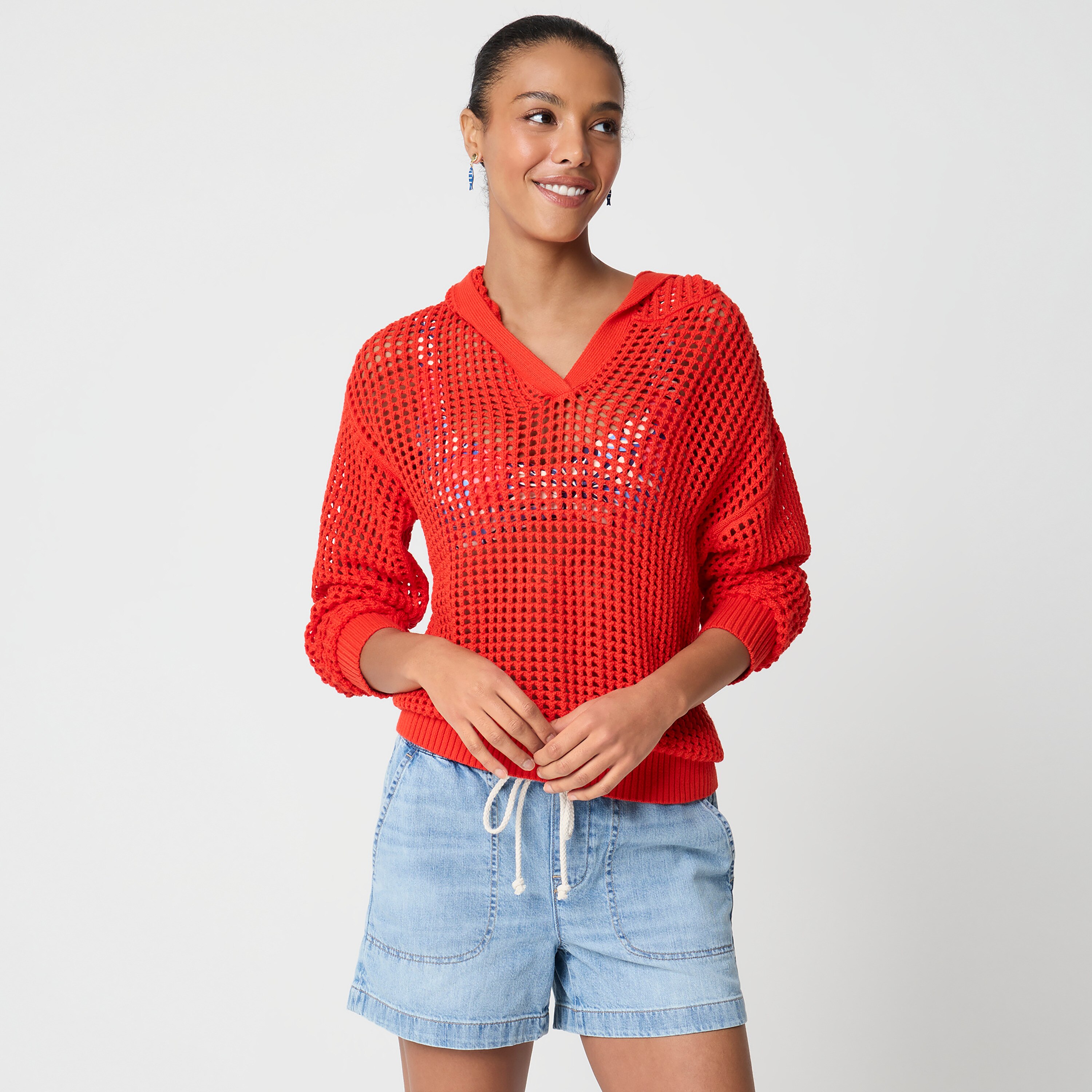 Open-stitch hoodie
