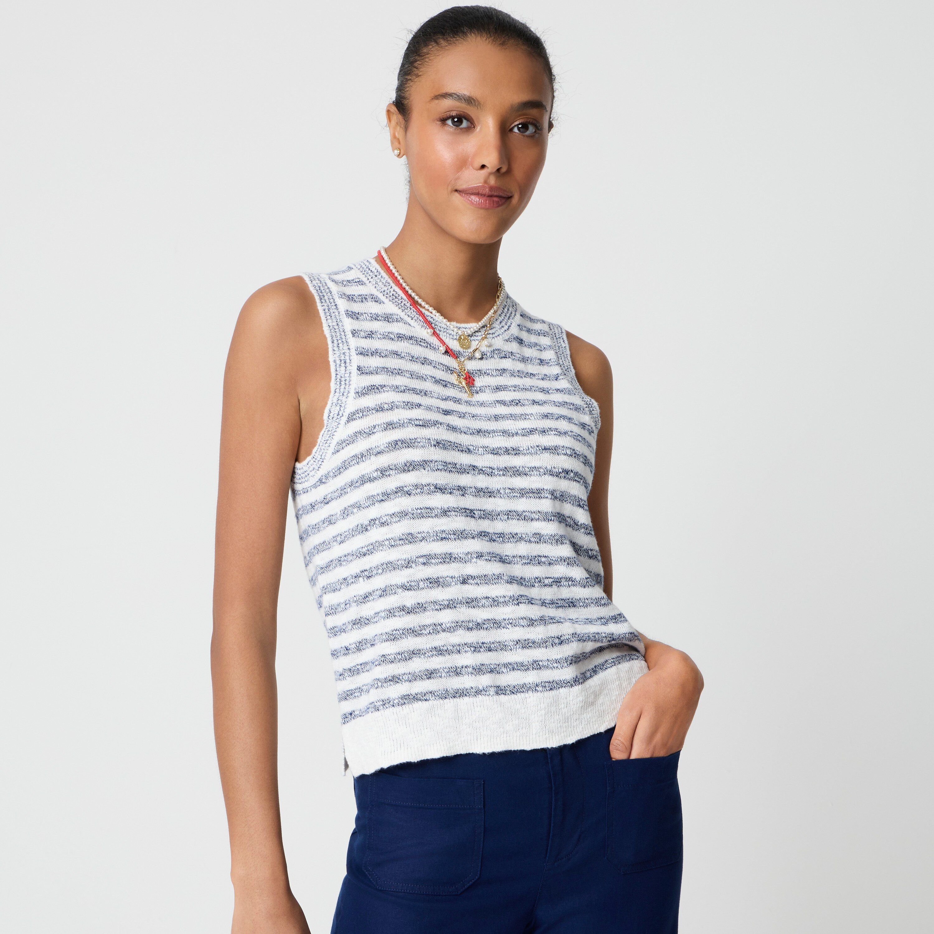 Striped beach sweater-tank