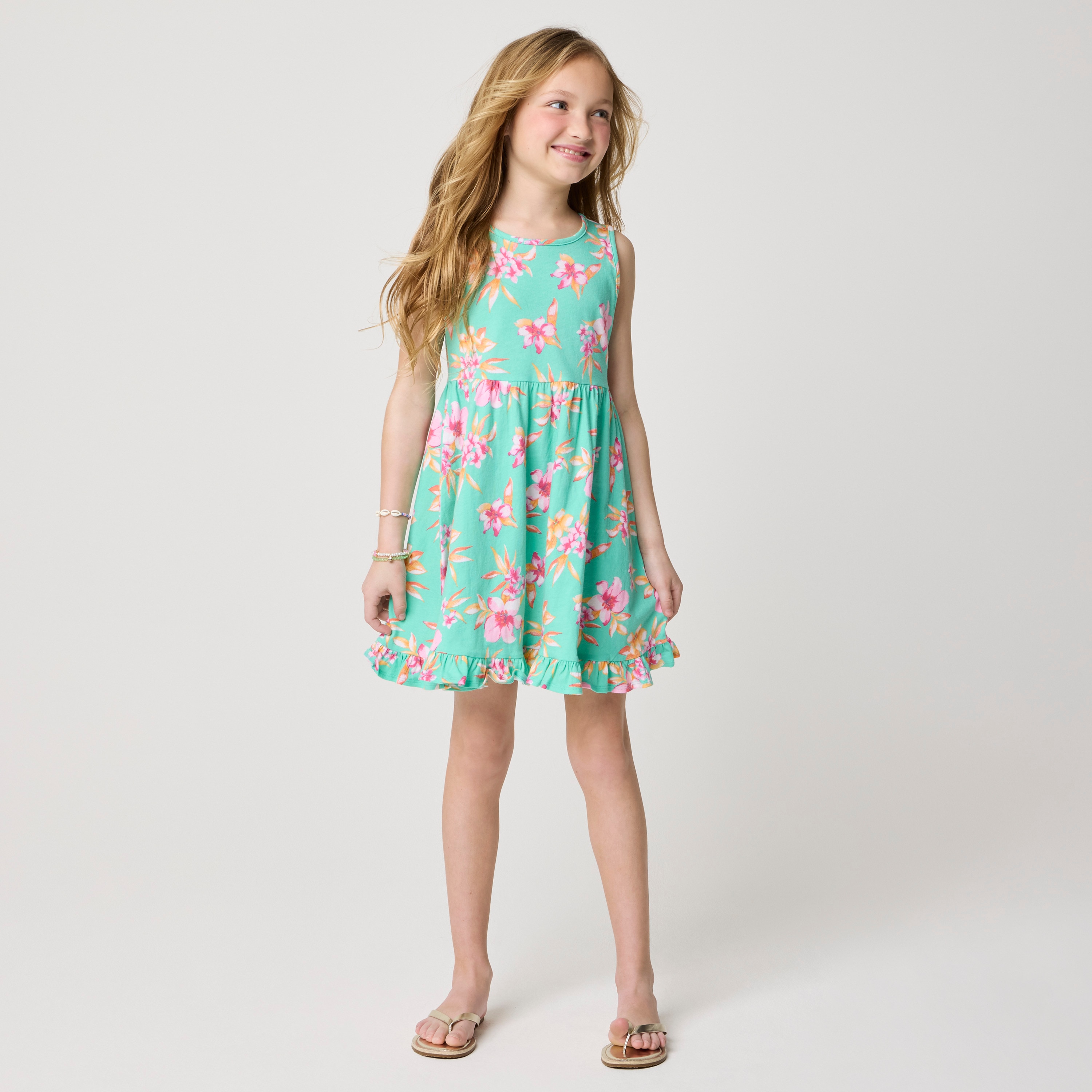 Girls tropical knit tank dress 24$