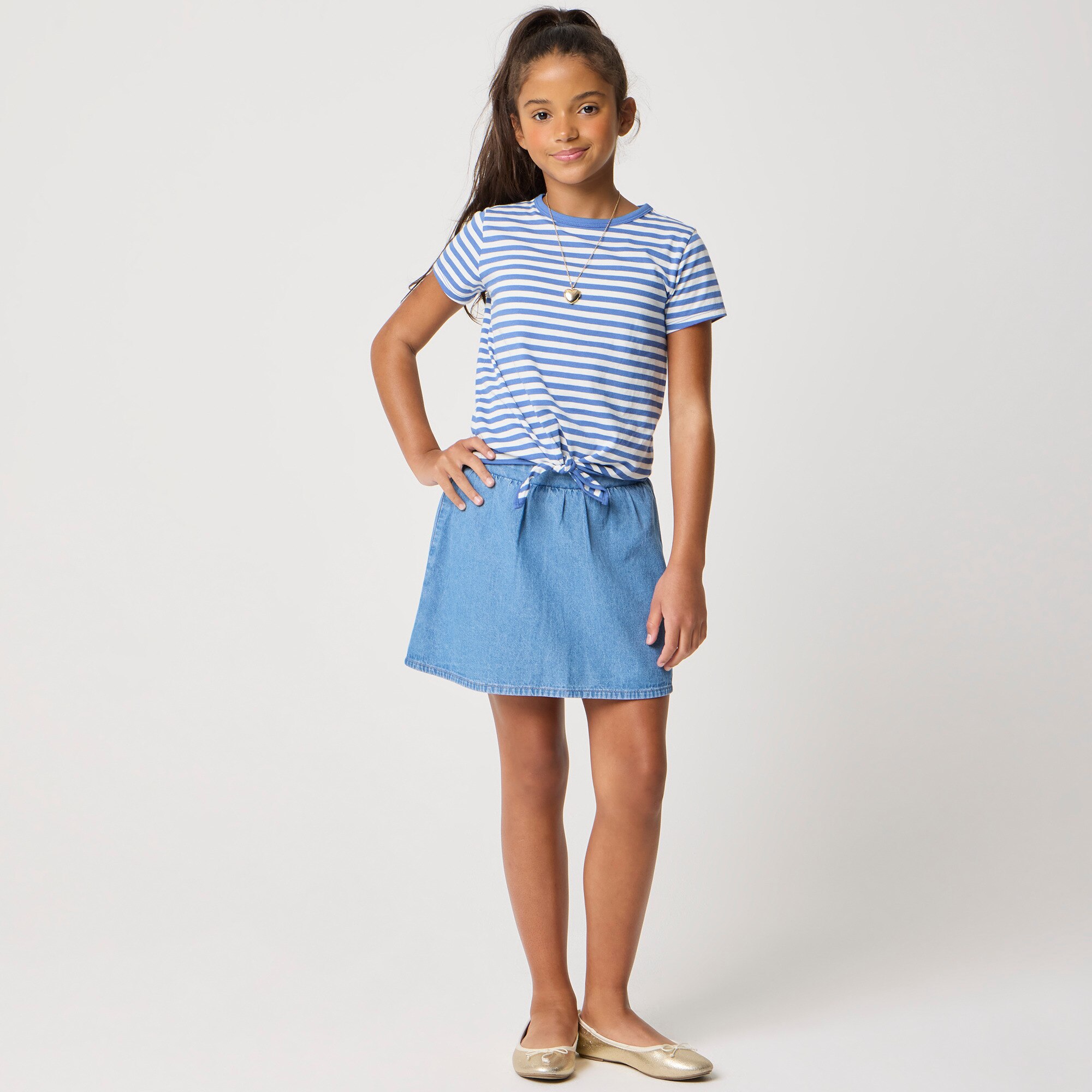 Girls denim pull-on skater skort 35$