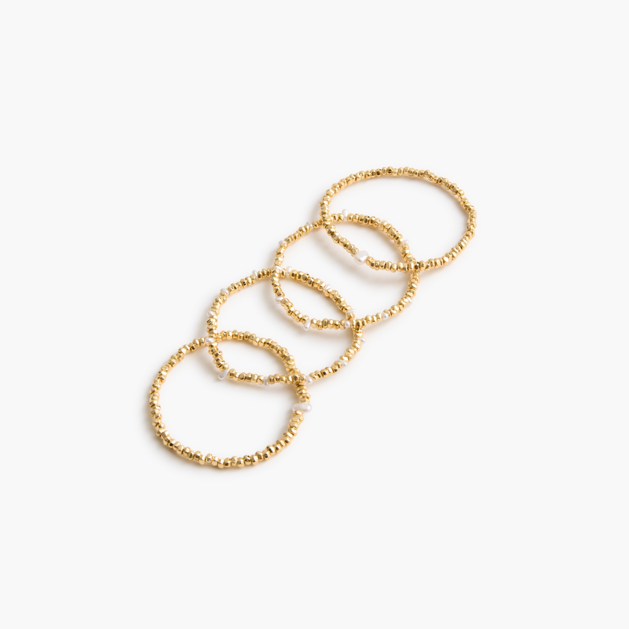 Beaded gold bracelets set-of-four 20$