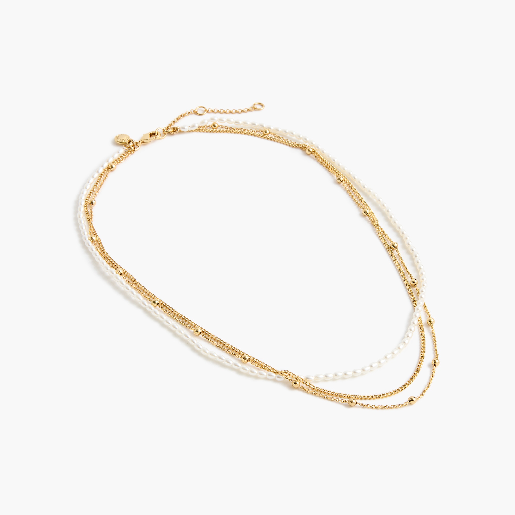 Layered pearl chain necklace 20$