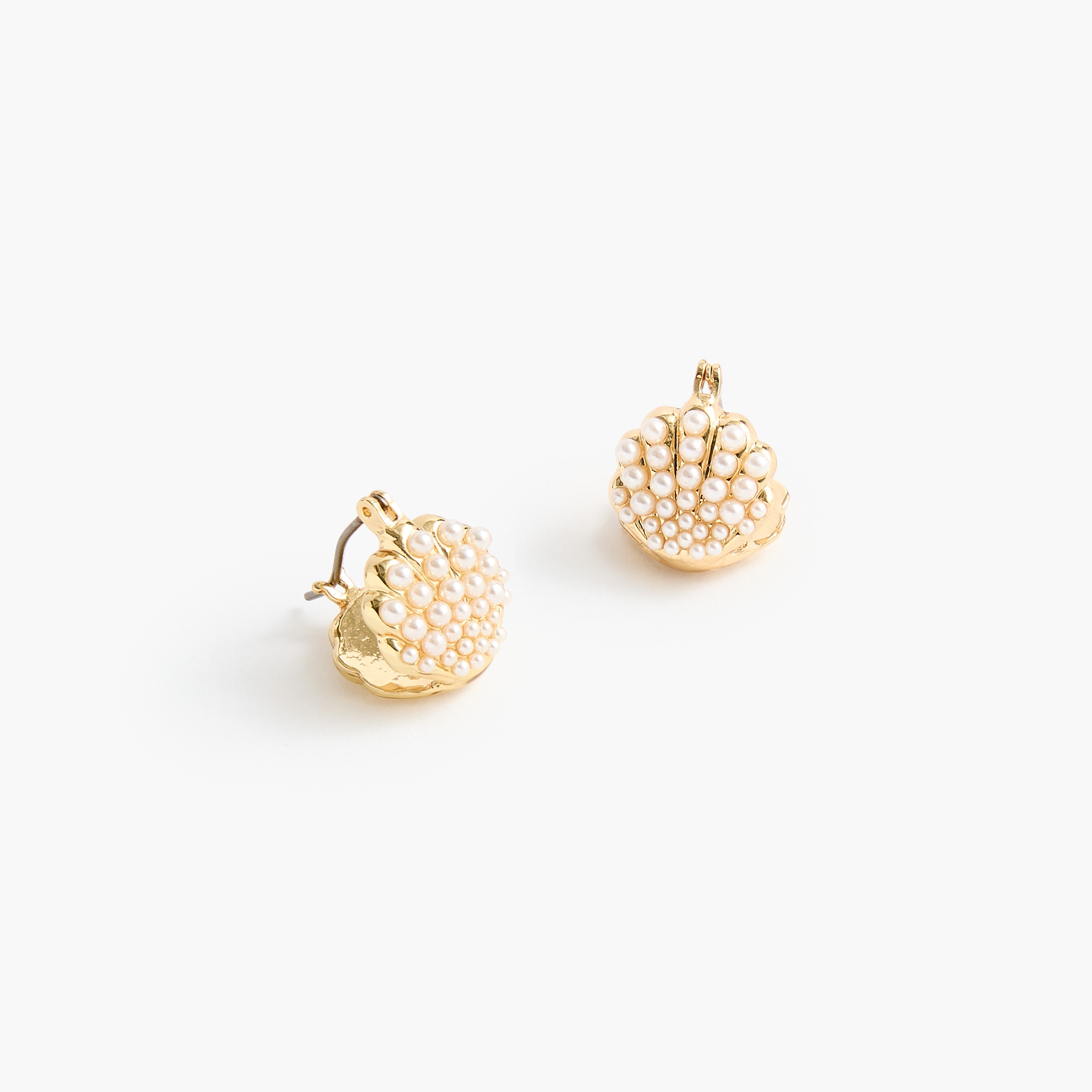 Pearl shell huggie earrings 15$