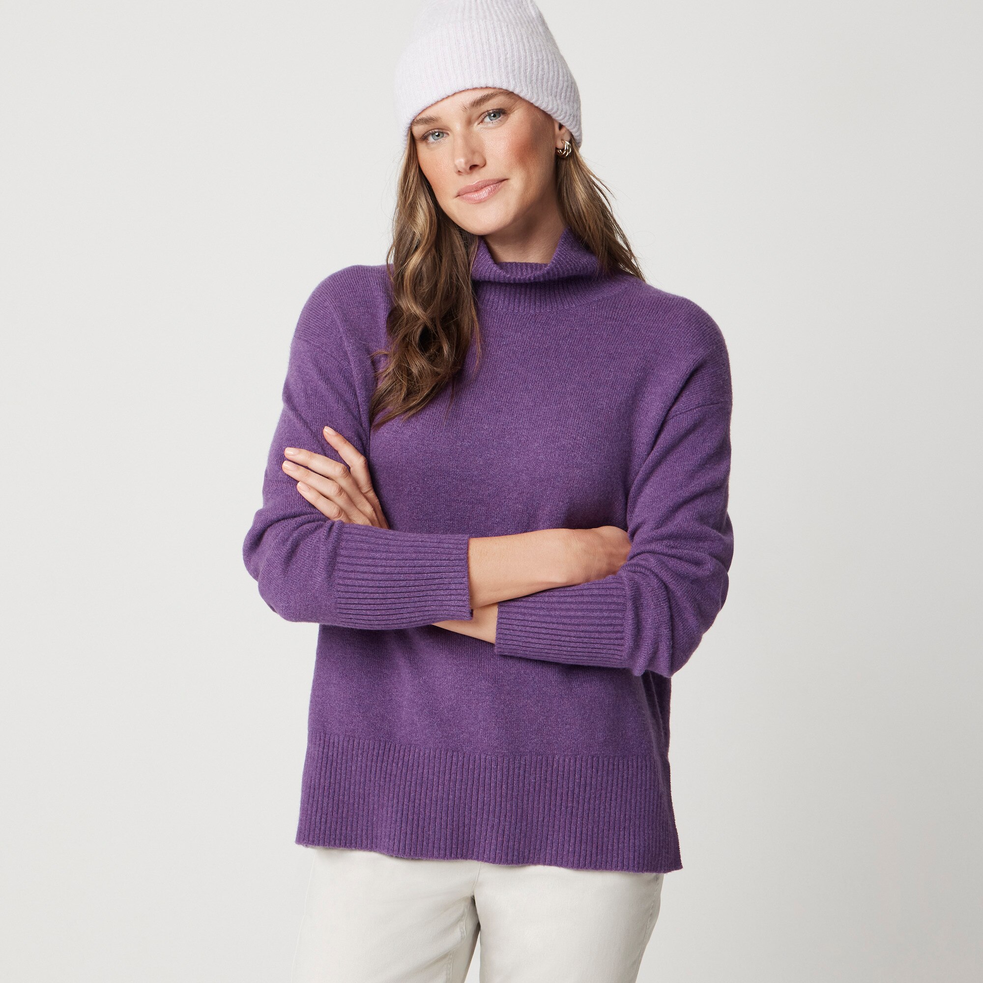 Mockneck sweater in extra-soft yarn