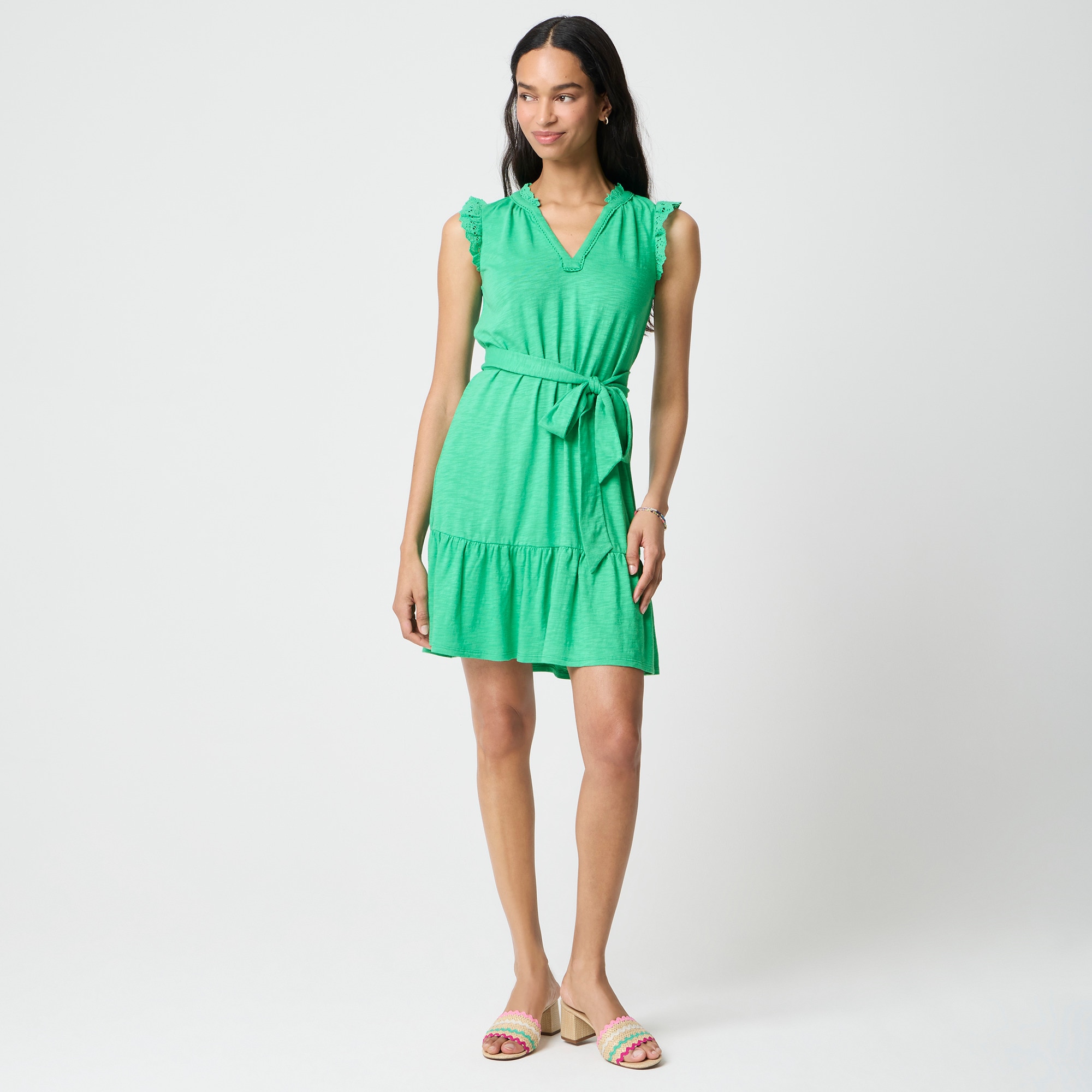 Knit flutter-sleeve mini dress 53$