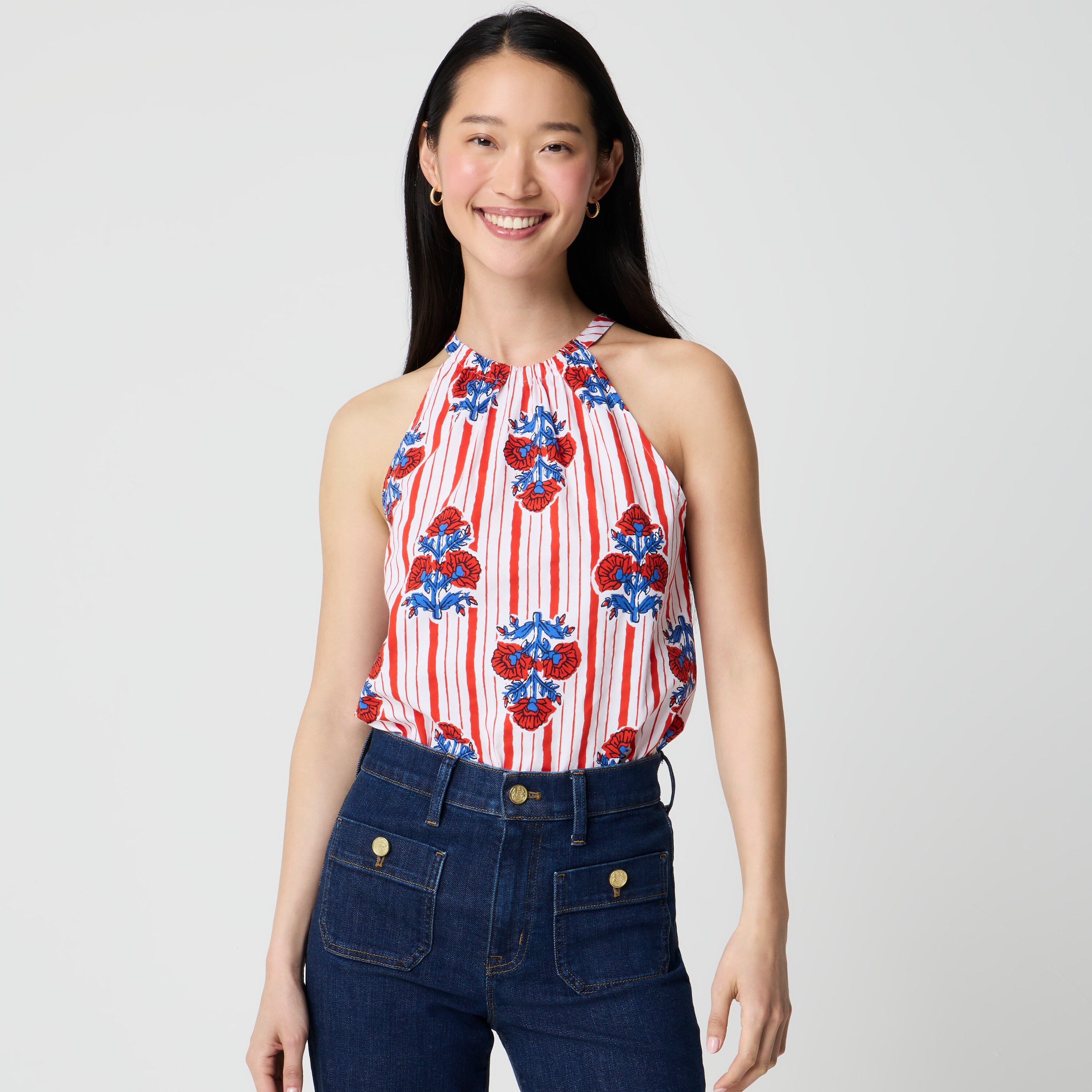 Printed halter top
